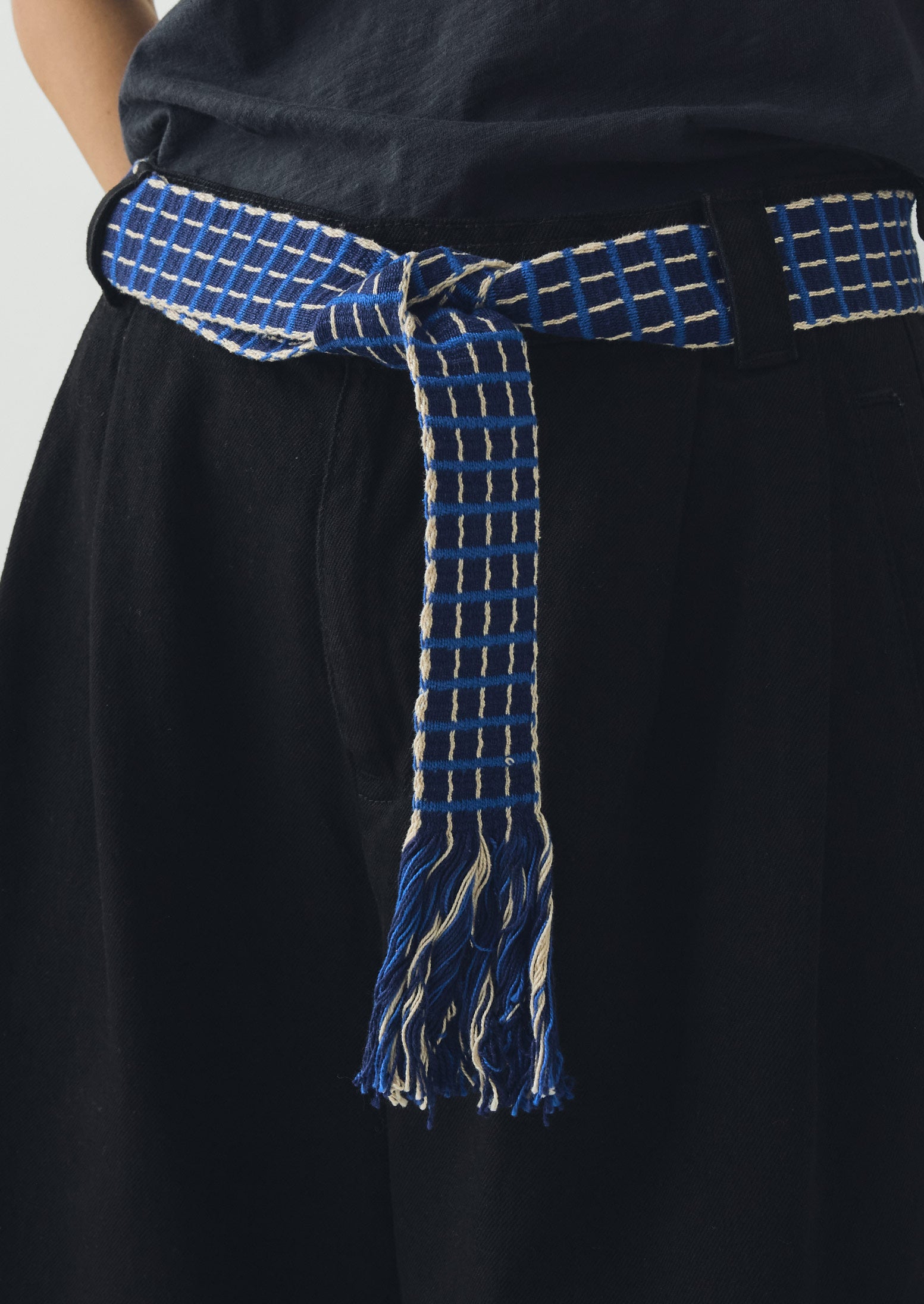 - GUANABANA BELT WITH FRING NEW WITH TAGS ONE SIZE 60 inch Guanabana Hand Woven Belt | Midnight/Multi | TOAST main image 2