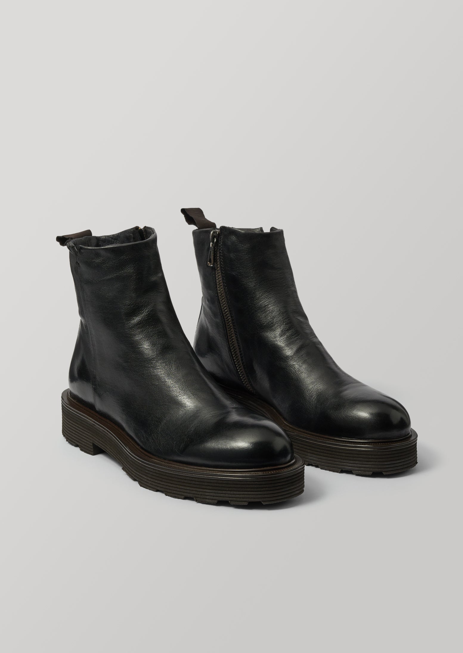 Sturlini Tread Sole Leather Boots | Black