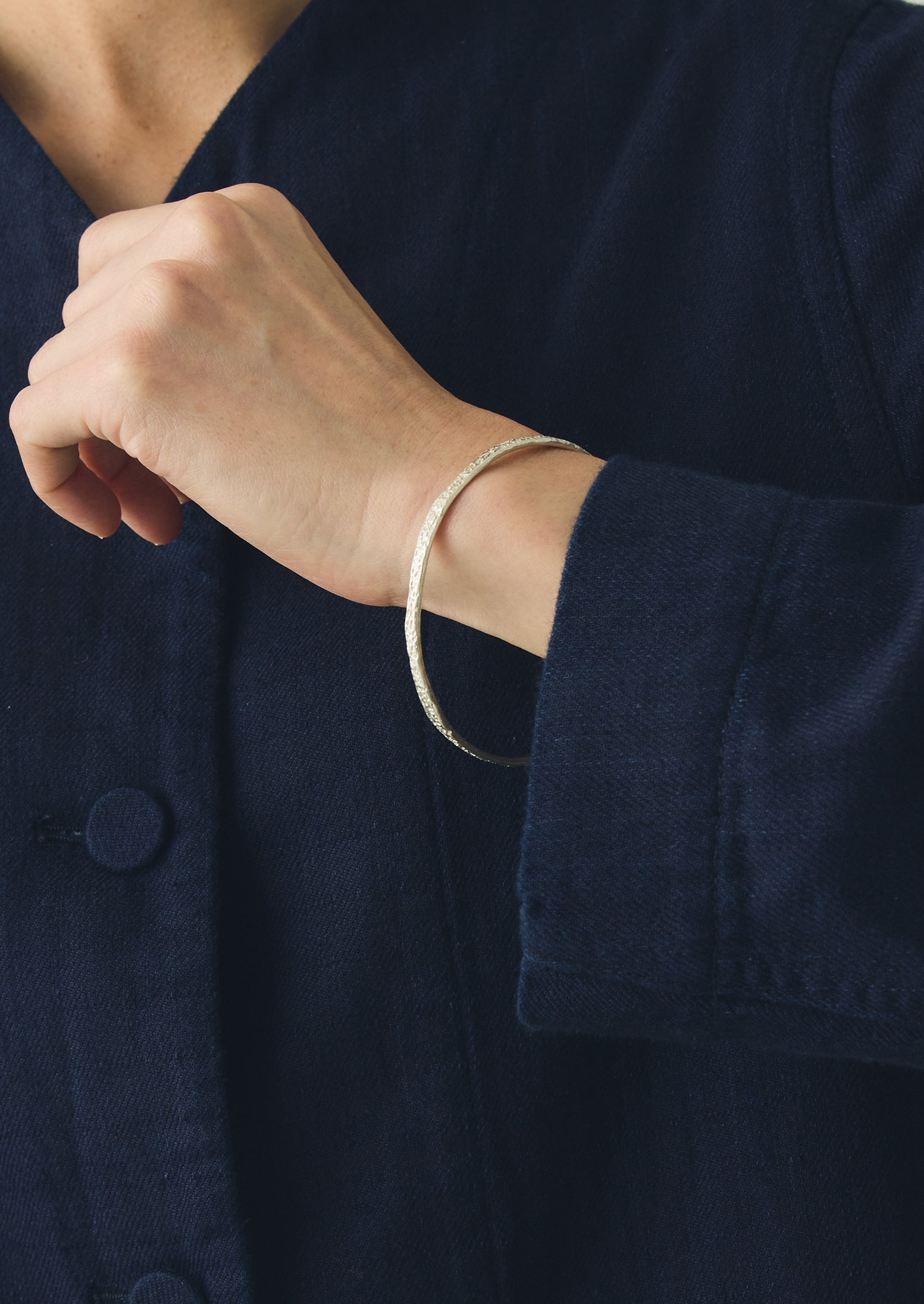 Emily Nixon Fine Silver Urchin Bangle | Silver | TOAST