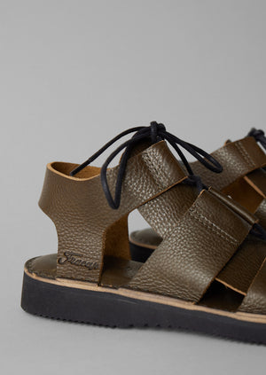 Fracap Lina Leather Sandals | Olive
