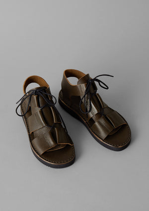 Fracap Lina Leather Sandals | Olive
