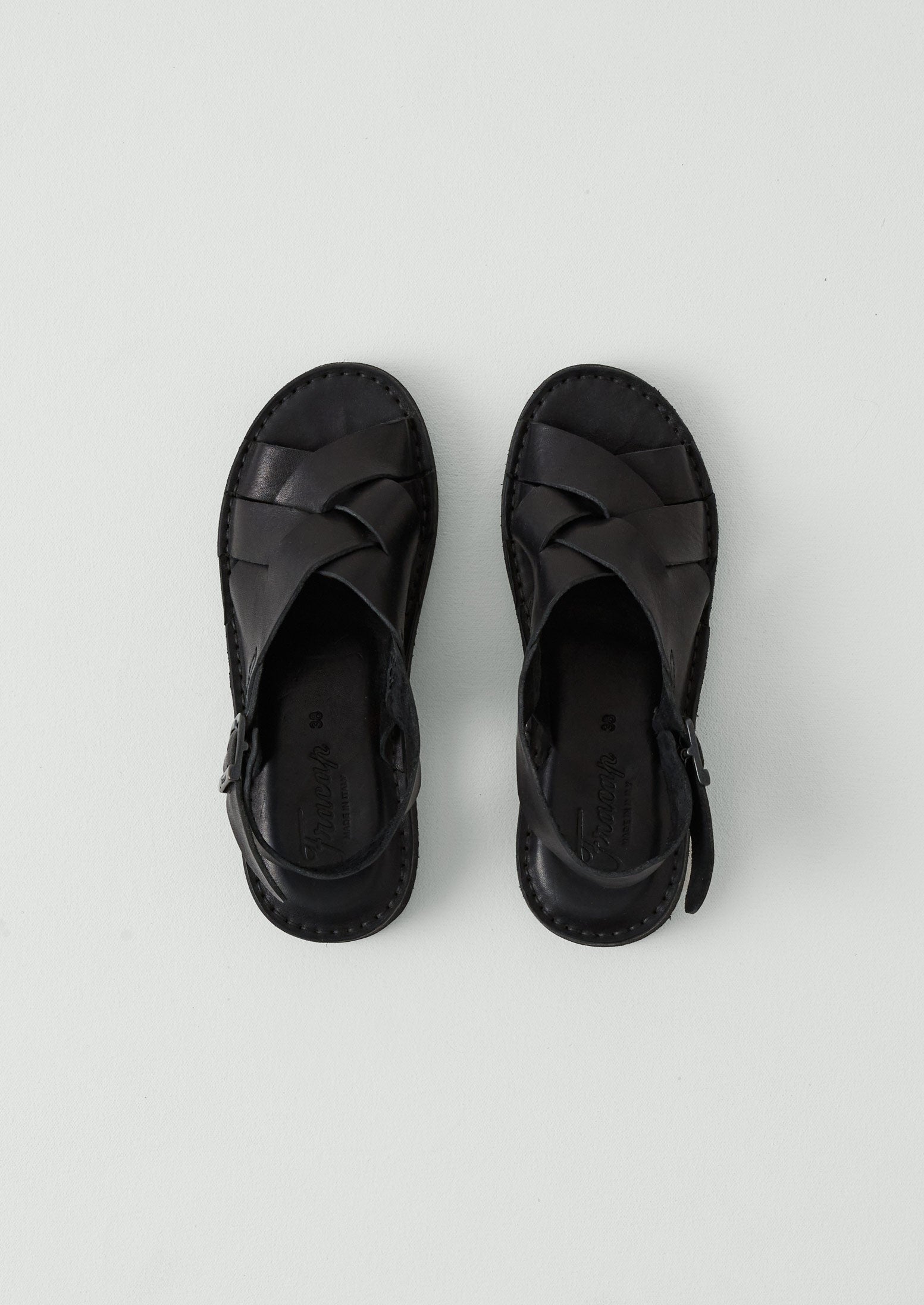 Fracap Yves Leather Sandals | Black