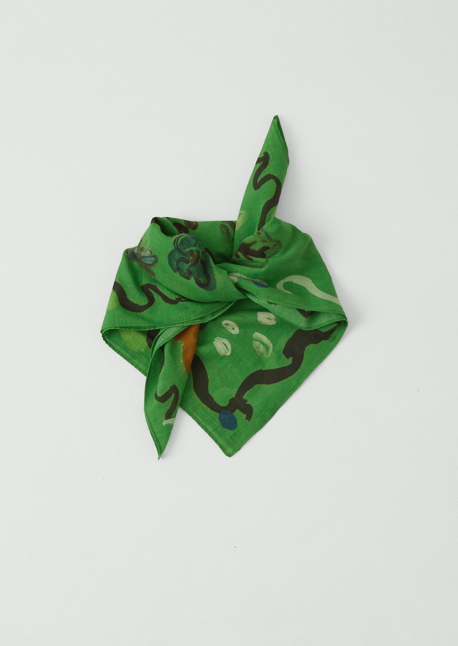 Archivist Floral Print Cotton Bandana | Grass Green | TOAST