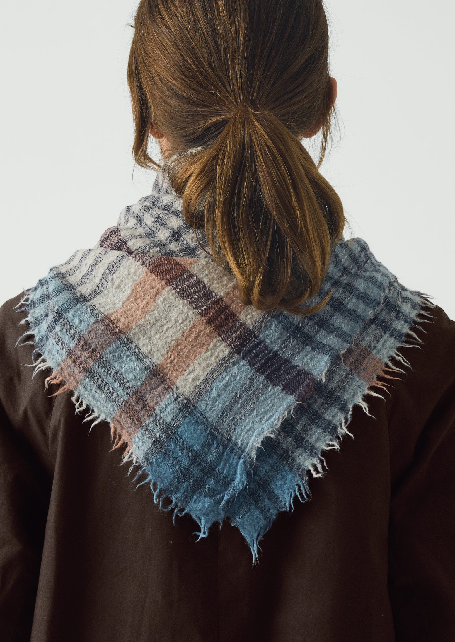 Pantry Check Boiled Wool Scarf | Pale Stone