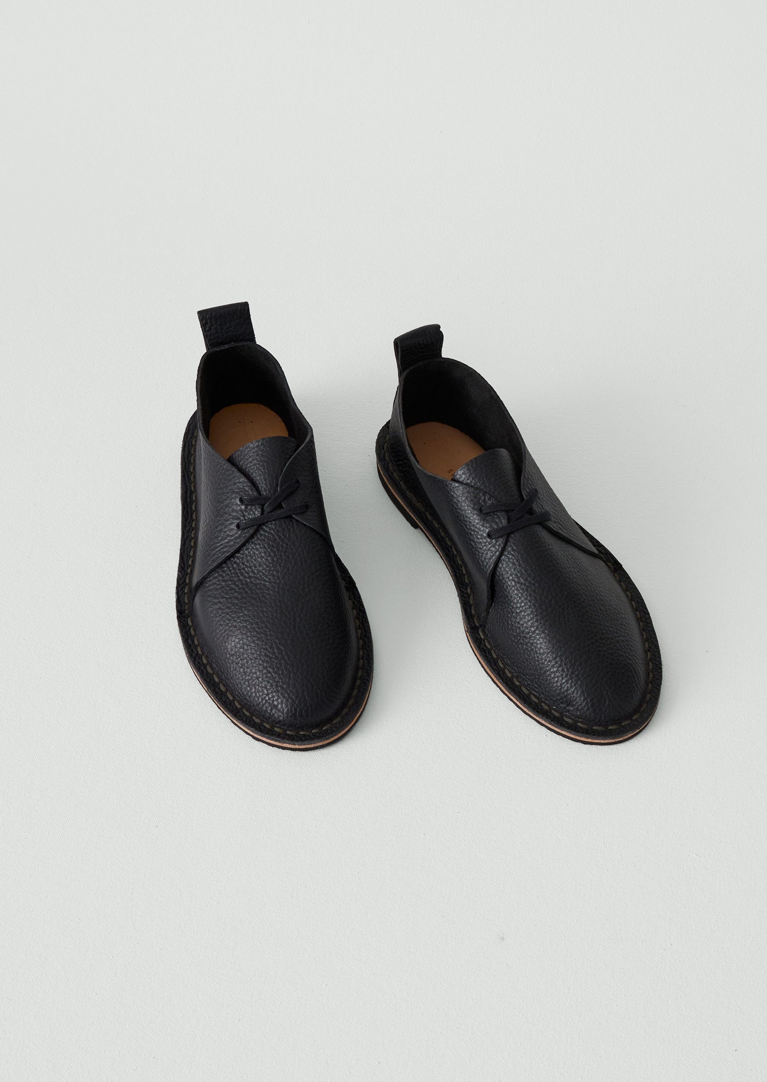 Steve Mono Leather Derby Shoes | Black | TOAST