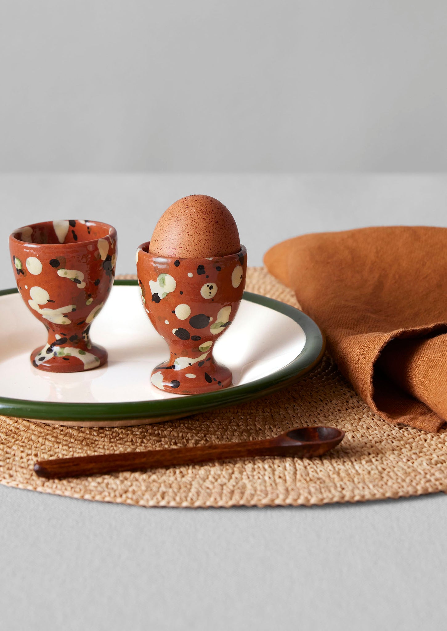 Cortona Splatter Egg Cup Set | Terracotta/Multi