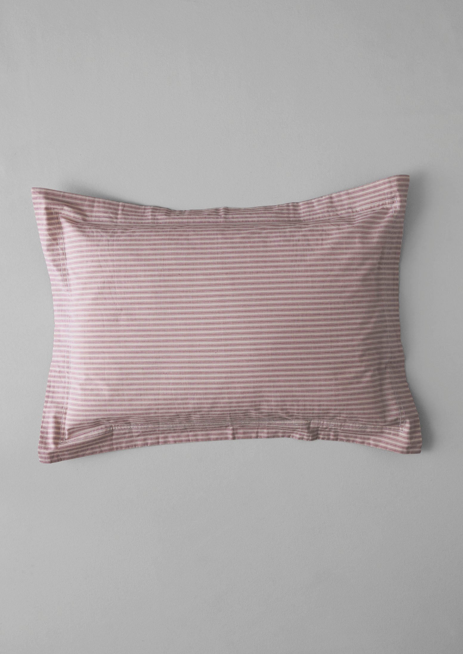 Organic Cotton Ticking Stripe Oxford Pillowcase Ecru/Rose TOAST