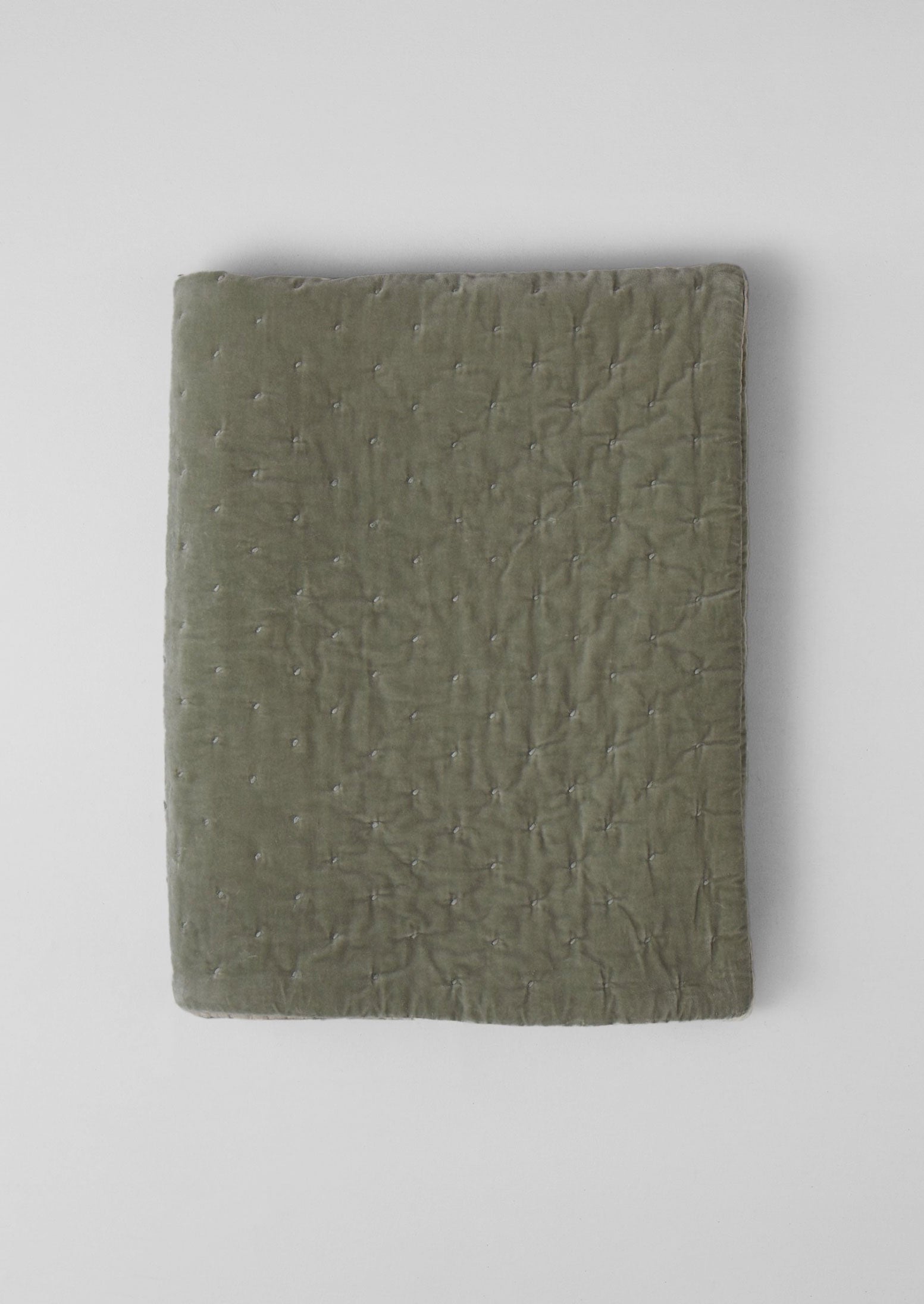 Hand Quilted Velvet Throw | Sage/Natural