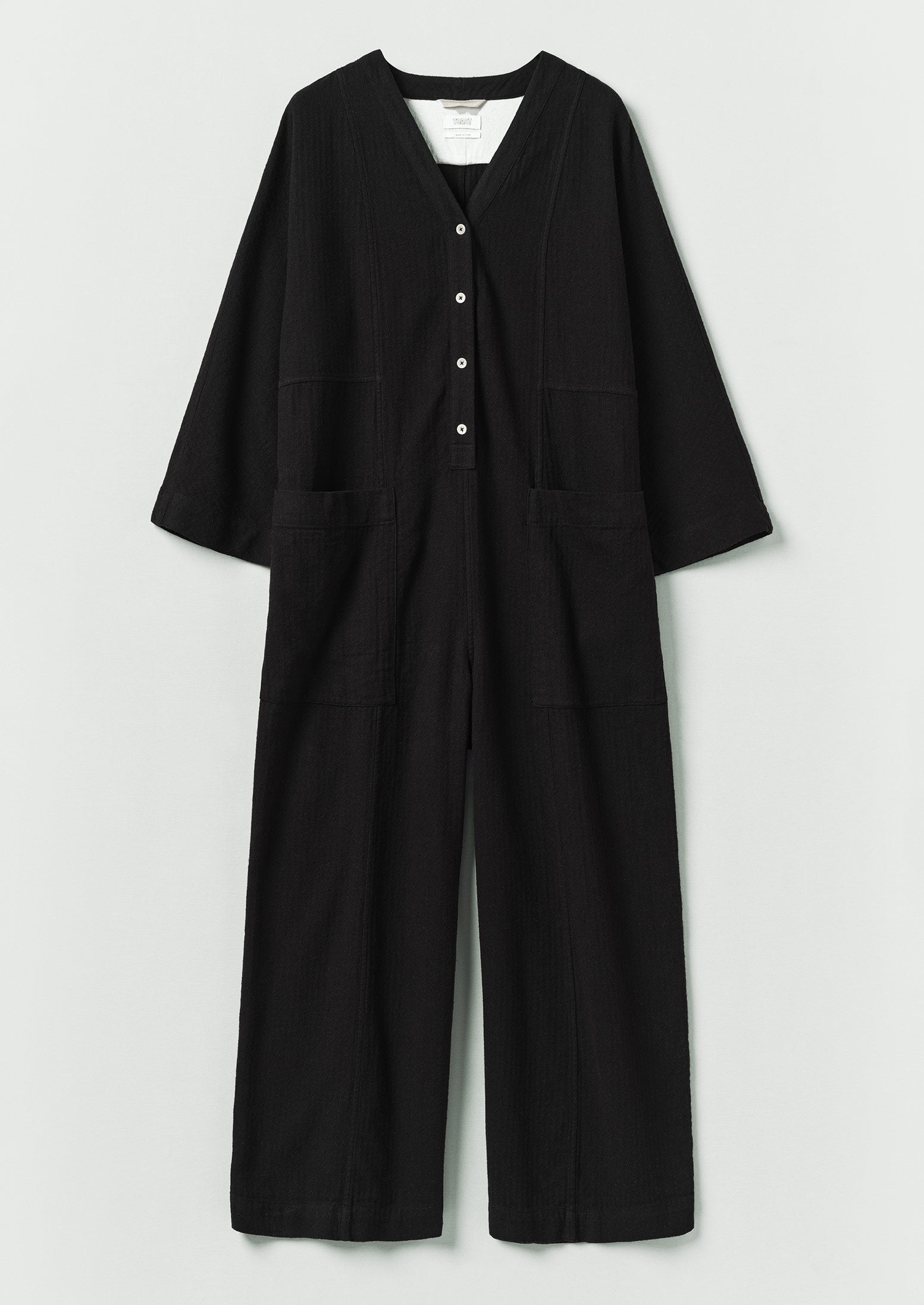 Brushed Linen Cotton Herringbone Jumpsuit | Slate | TOAST