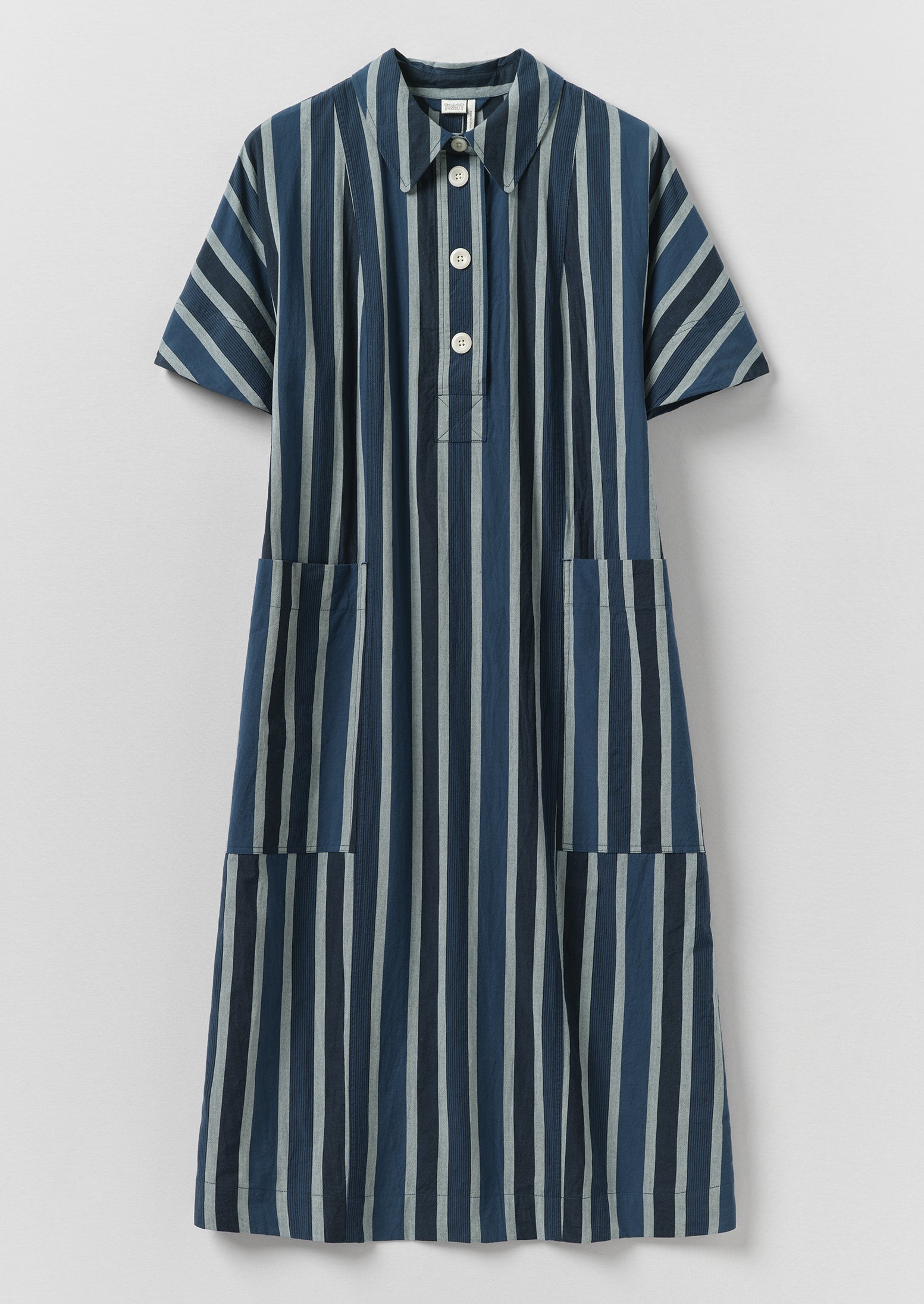 Stripe Cotton Shirt Dress | French Blue | TOAST
