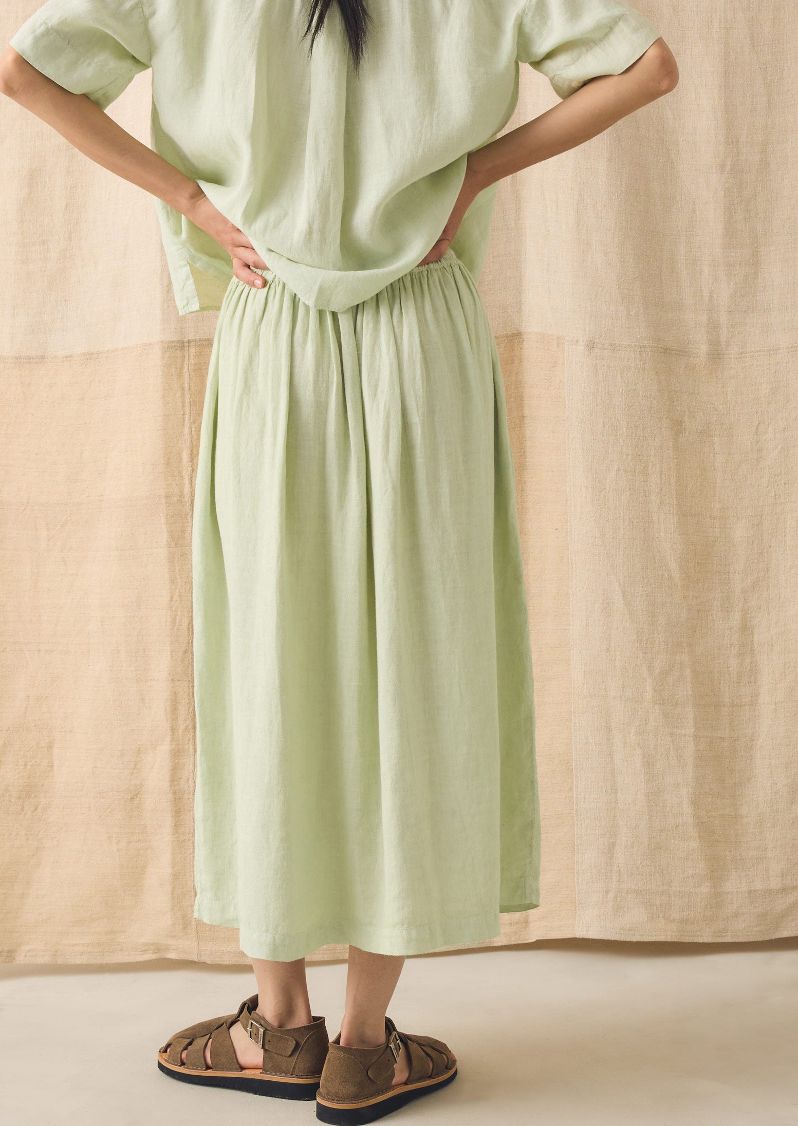 Garment Dyed Linen Skirt | Mint Tea | TOAST