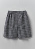 Asawa Check Linen Shorts | Charcoal