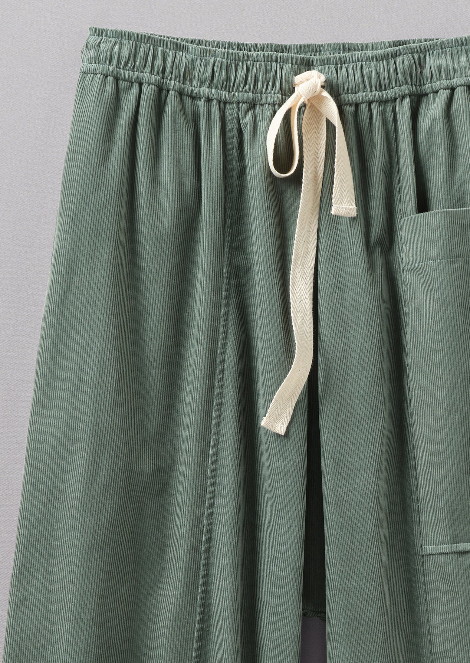 Organic Cord Pull On Trousers | Sage