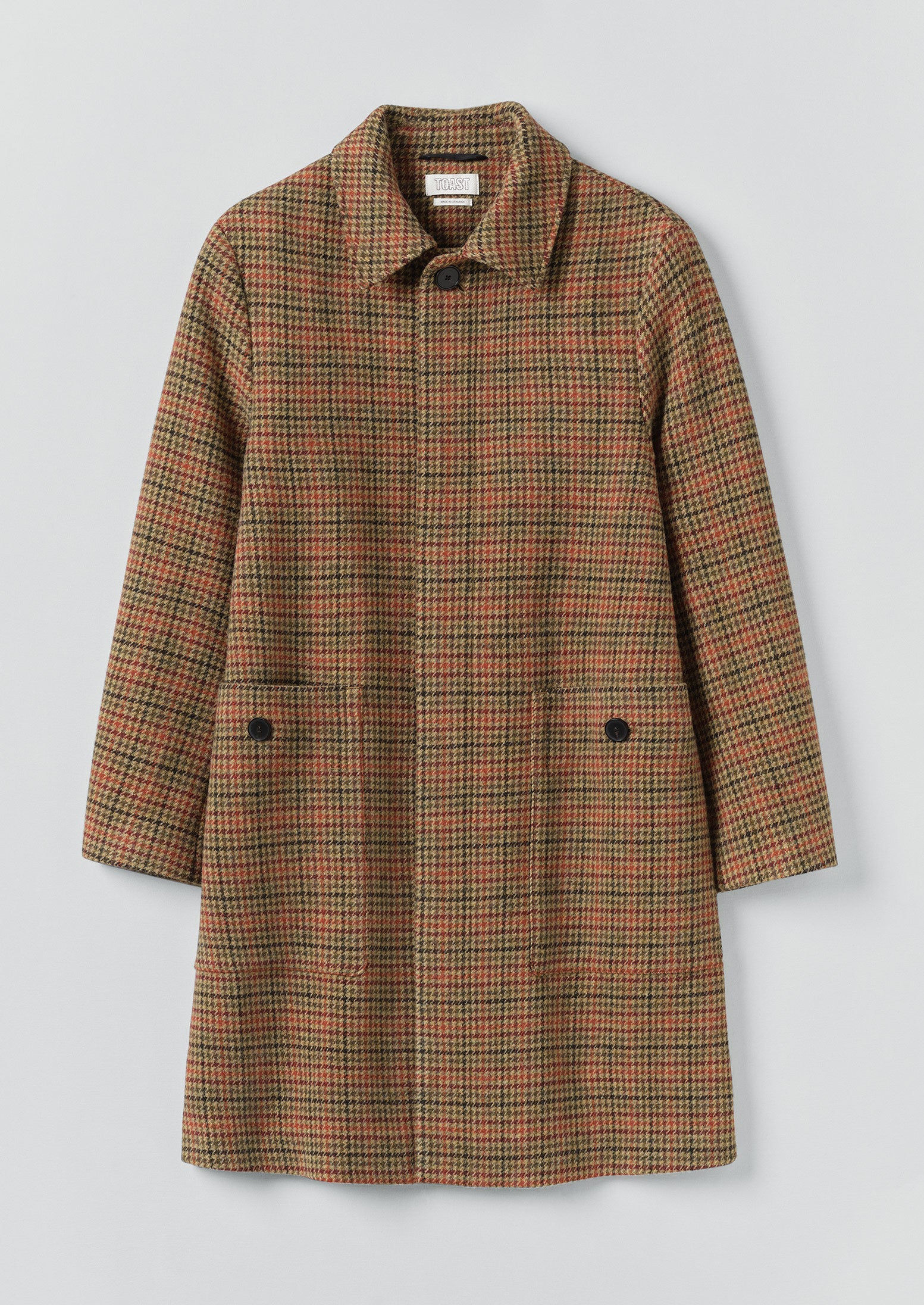 Vibrant Check Wool Overcoat | Umber Multi | TOAST