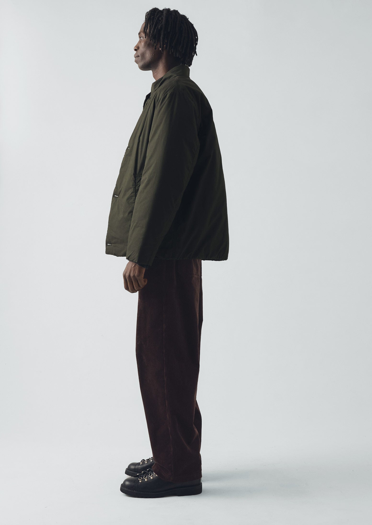 Padded Stand Collar Jacket | Iron Green | TOAST
