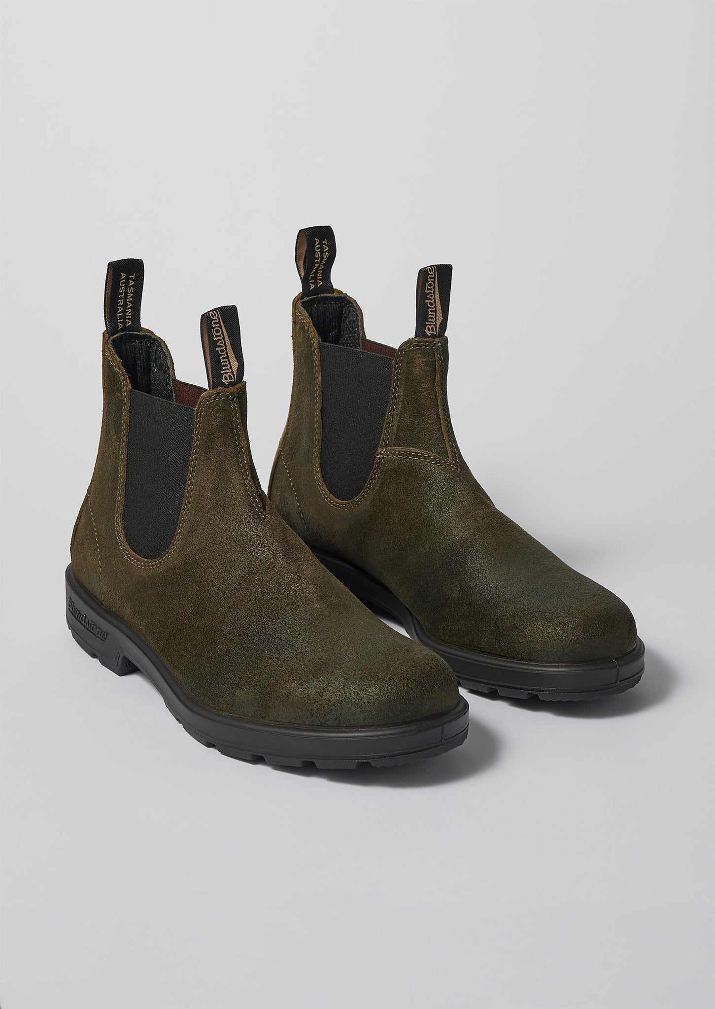 Blundstone Waxed Suede Chelsea Boots | Dark Olive