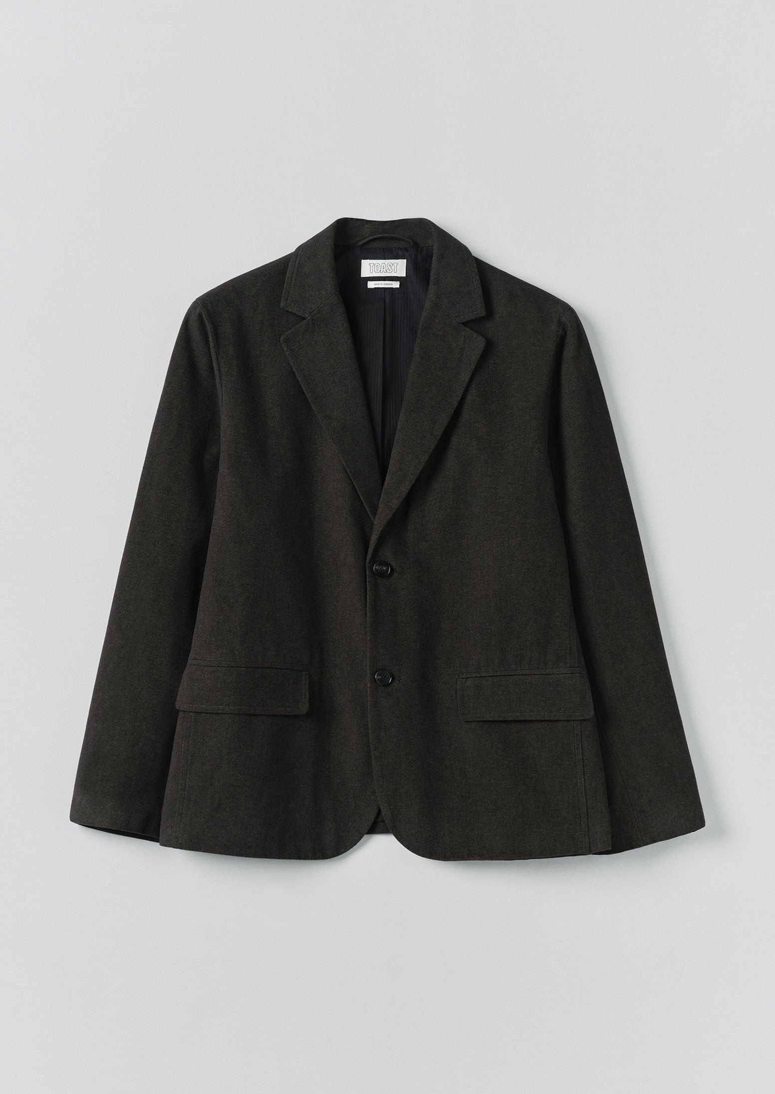 Brushed Cotton Revere Collar Jacket Dark Olive TOAST