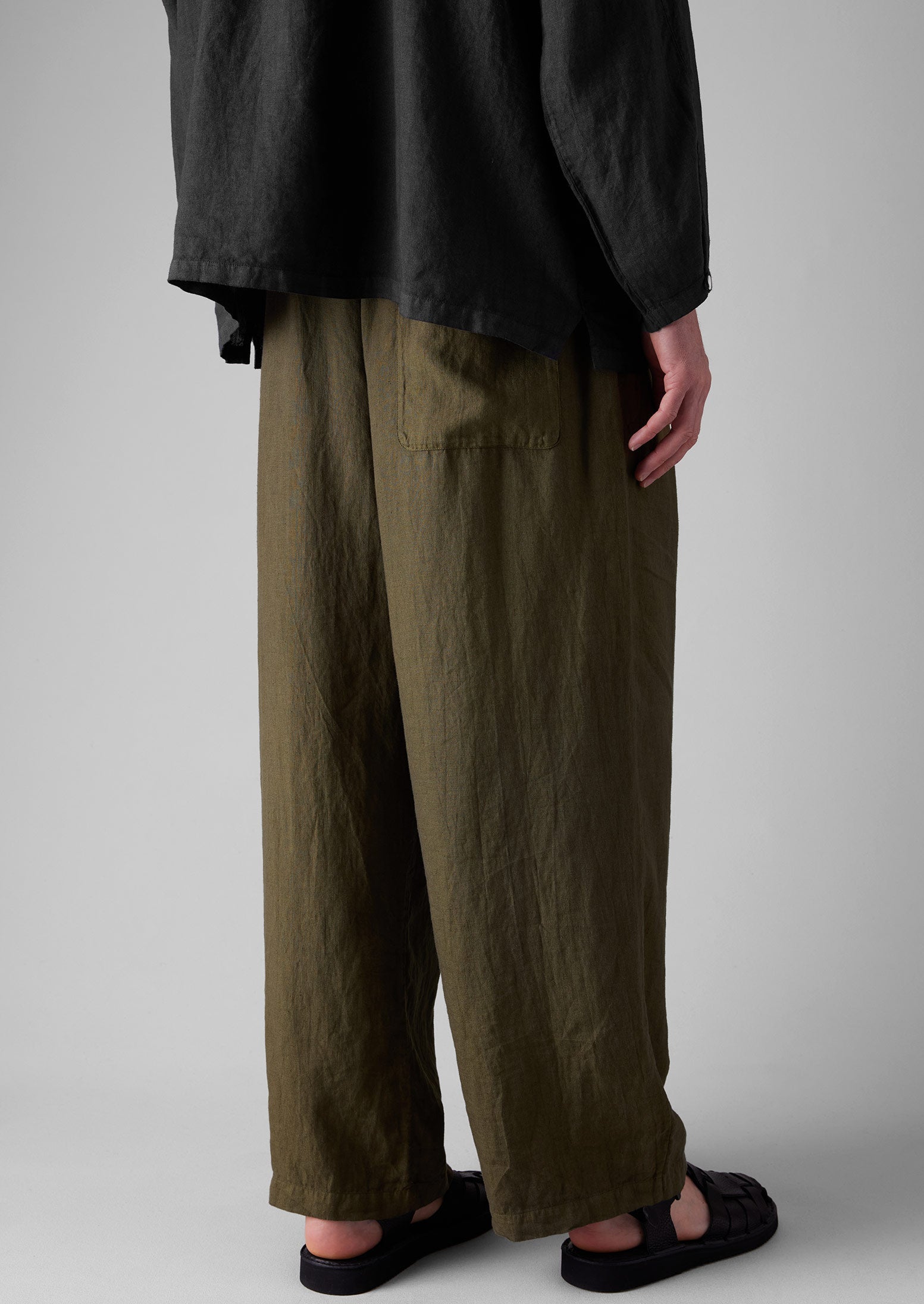 Garment Dyed Linen Drawstring Trousers Pear TOAST