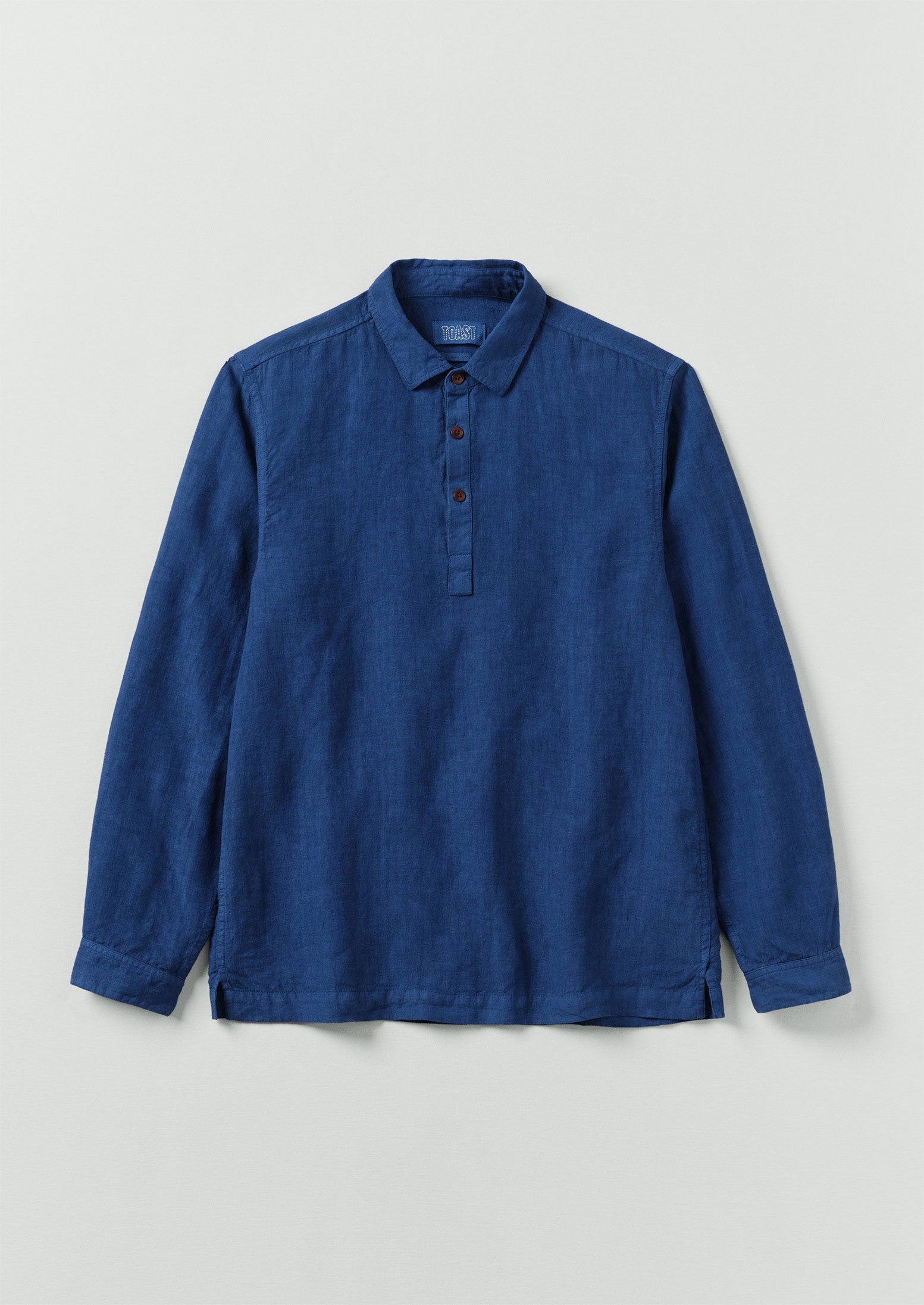 Half Placket Linen Shirt | Cobalt | TOAST