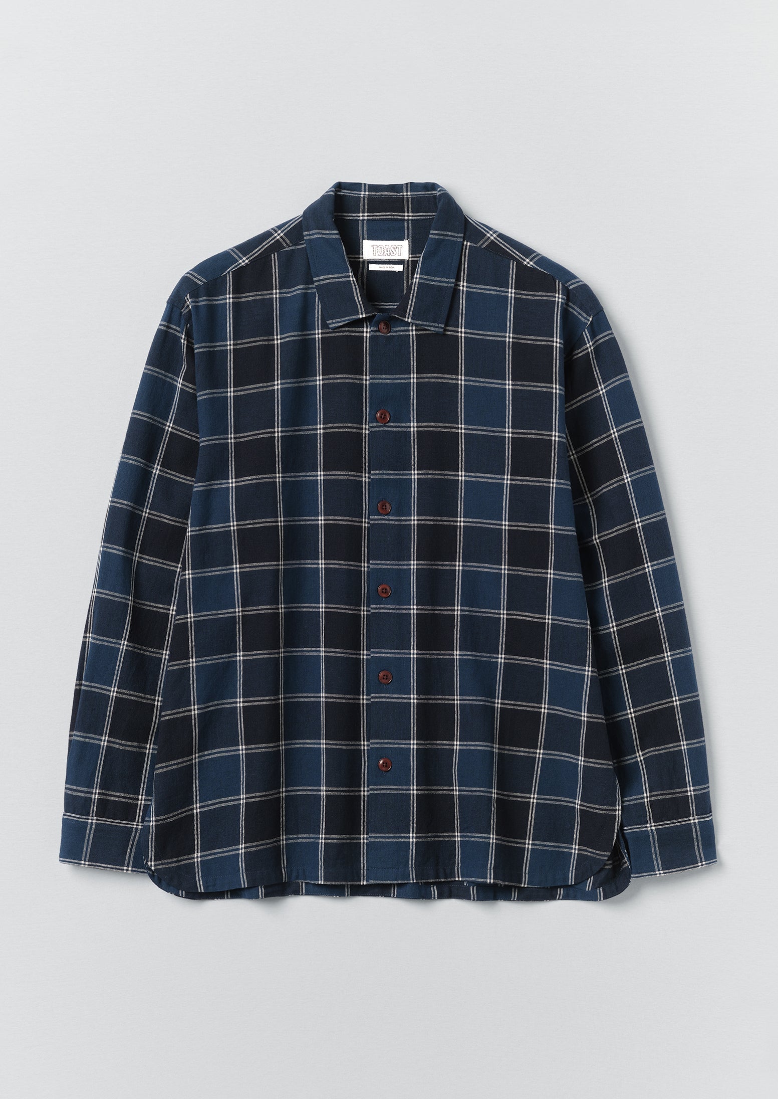 トップス argue LINEN COTTON DENIM SHIRT PULLOVER Market Check Cotton Linen Easy Shirt | Denim Blue | TOAST