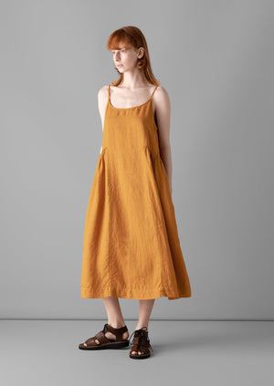 Garment Dyed Lightweight Linen Lounge Dress | Amber
