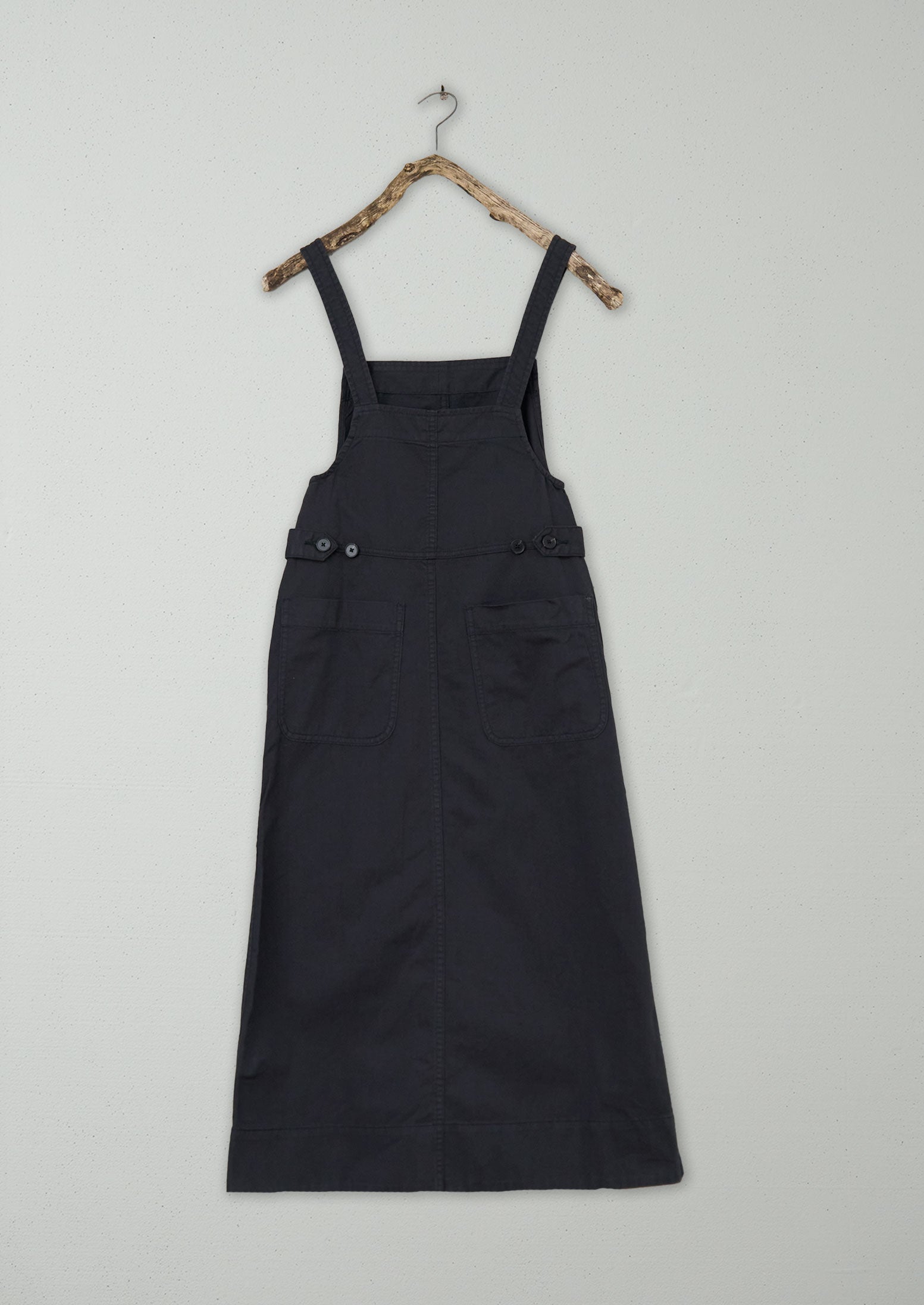 Renewed Cotton Linen Pinafore Dress Size (118) Slate Blue