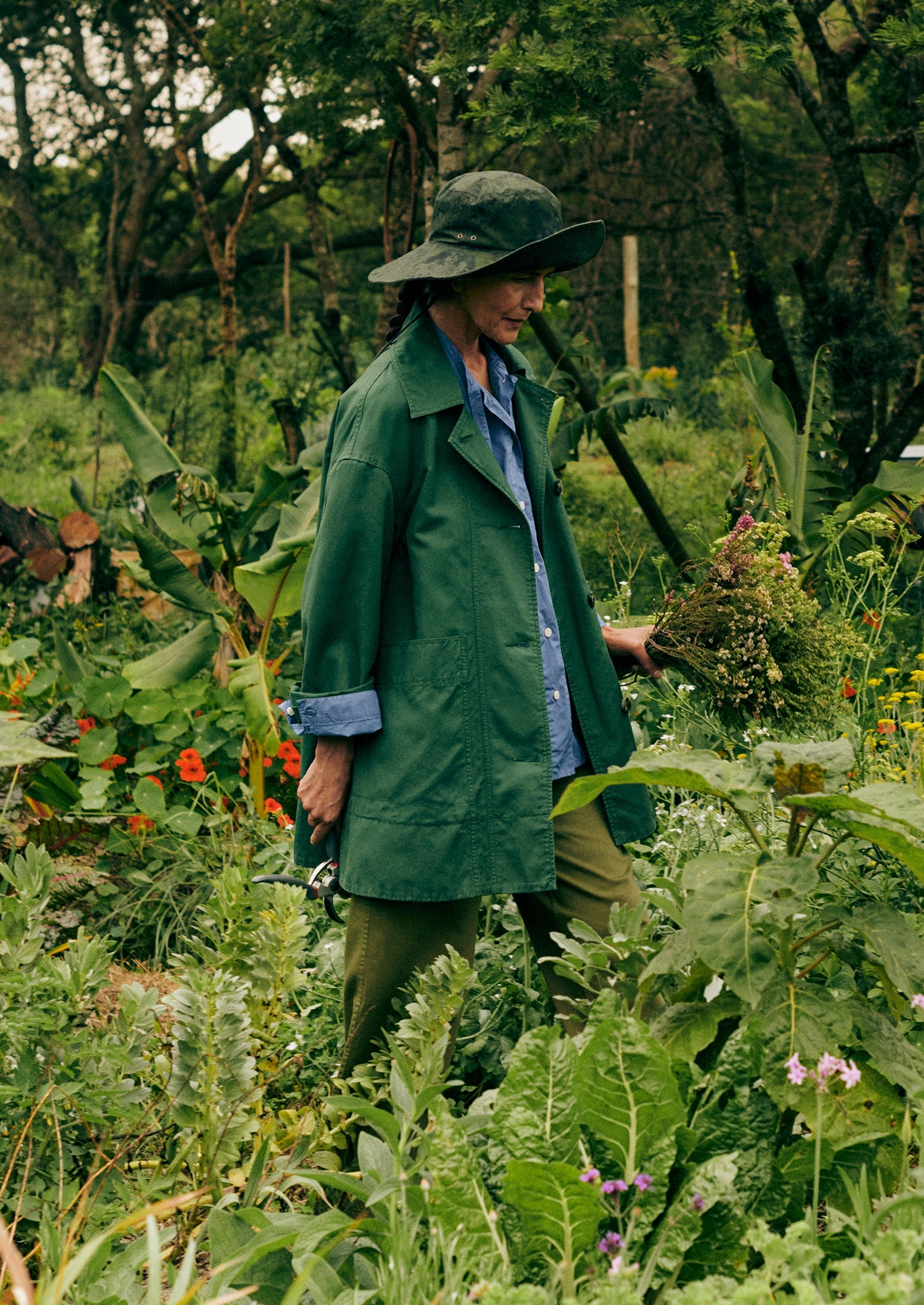 A Line Cotton Linen Canvas Coat | Juniper