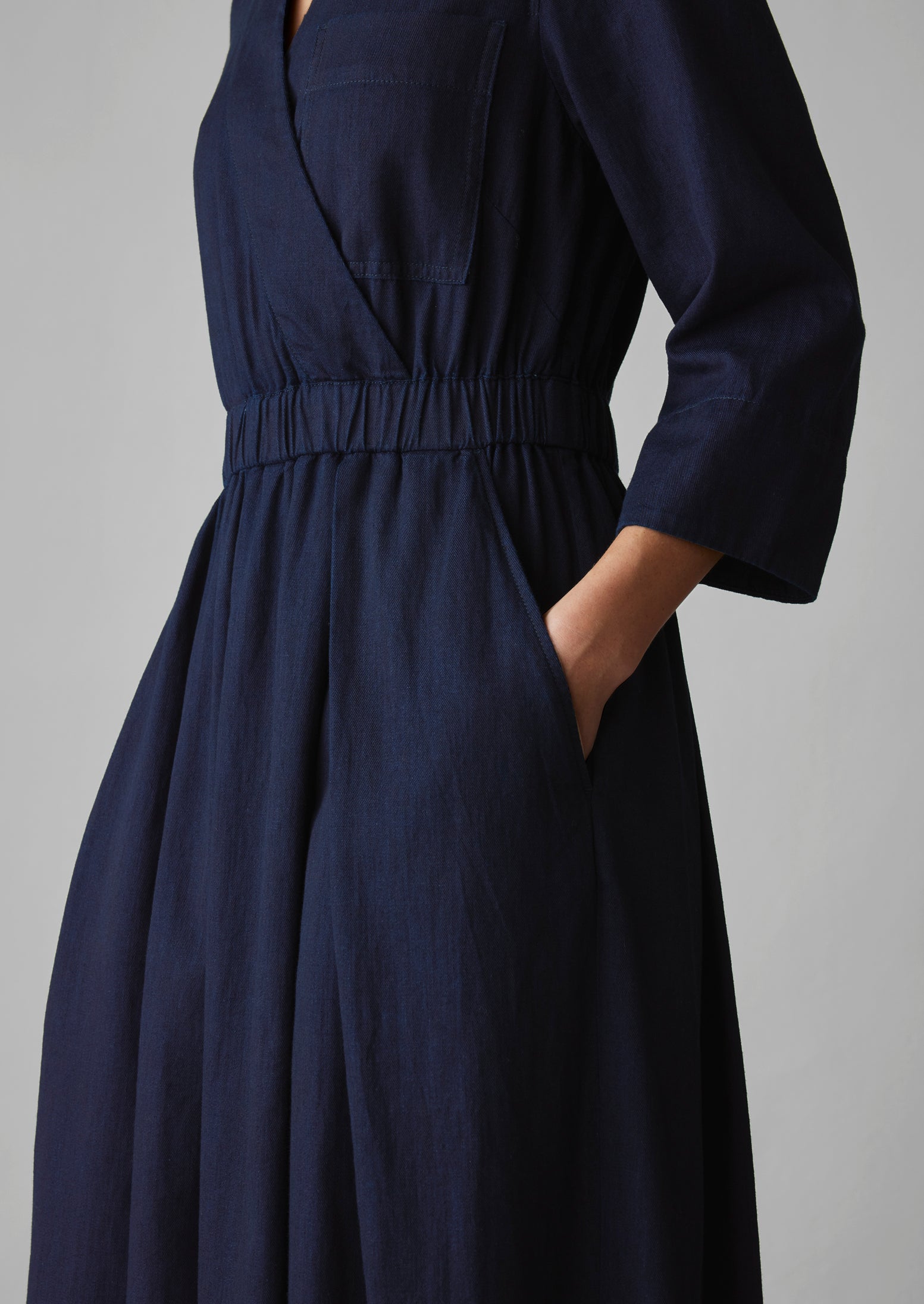 Indigo Cotton Twill Dress | Indigo