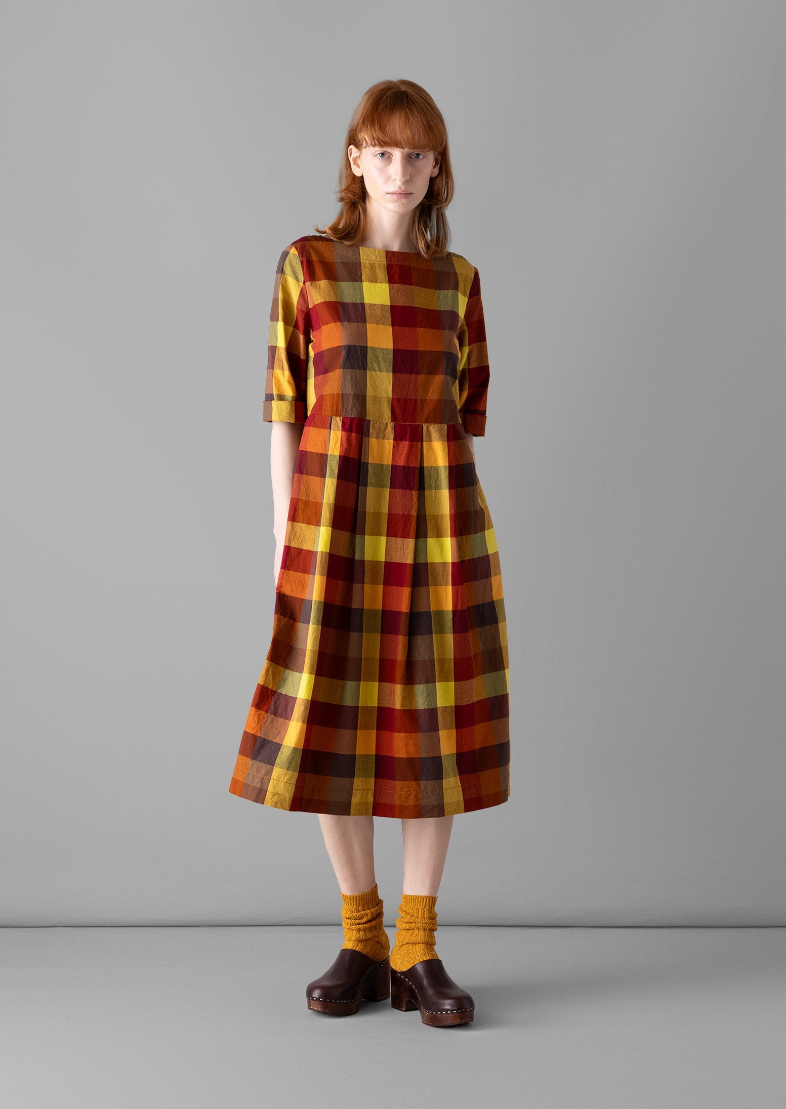Franca Cabin Check Dress | Nasturtium