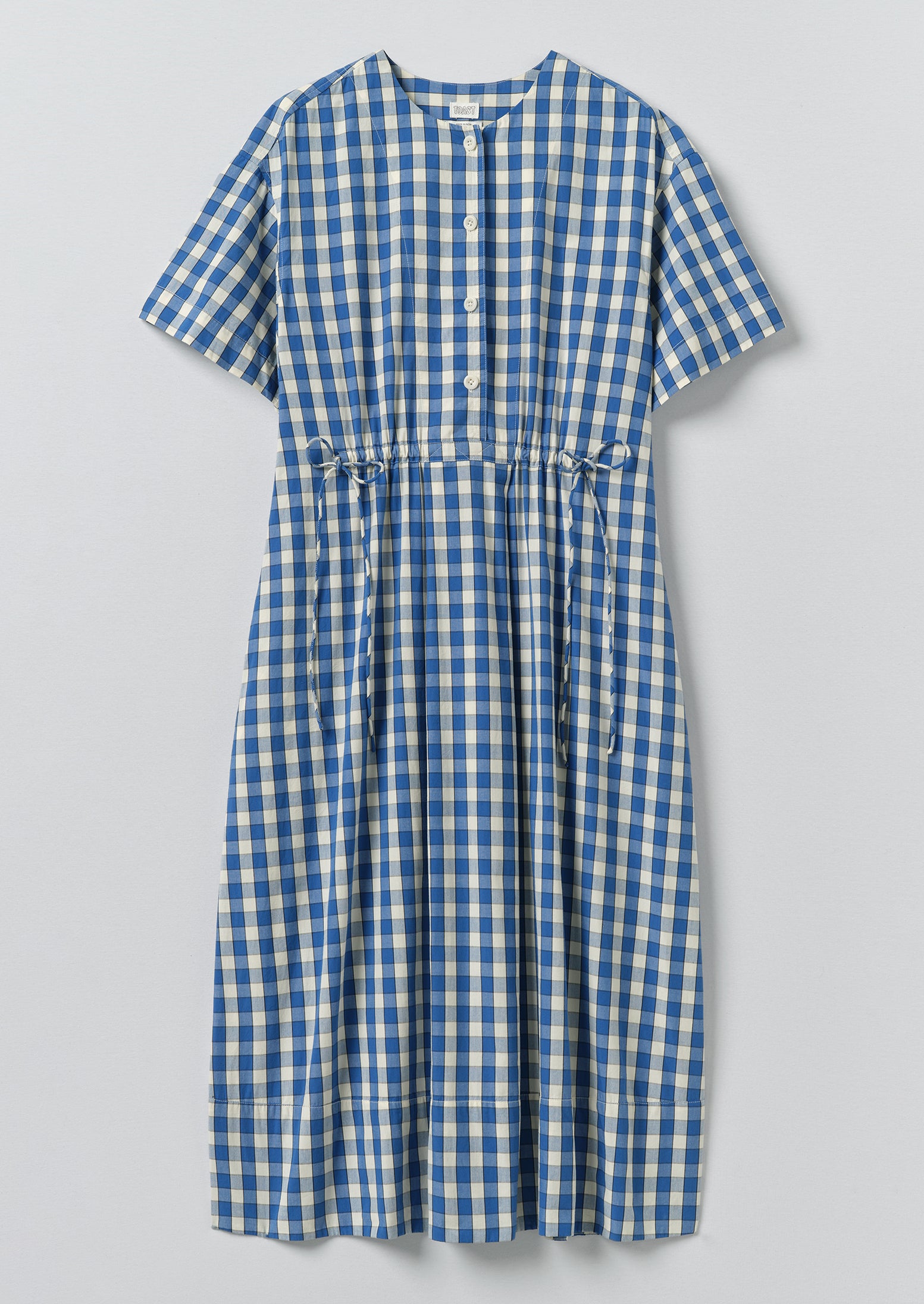 Gingham Check Cotton Dress | Pacific Blue