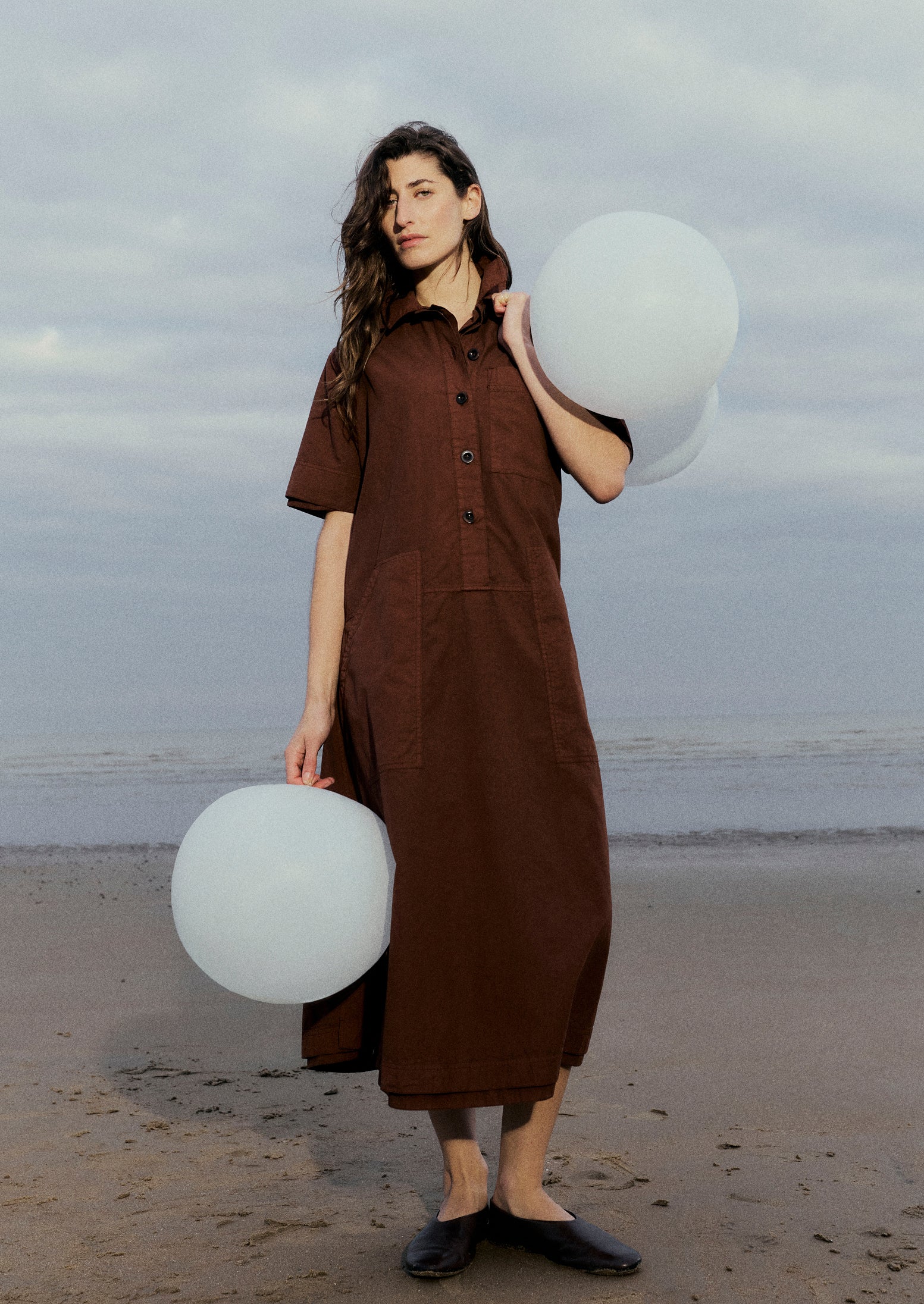 Cotton Linen Poplin Shirt Dress