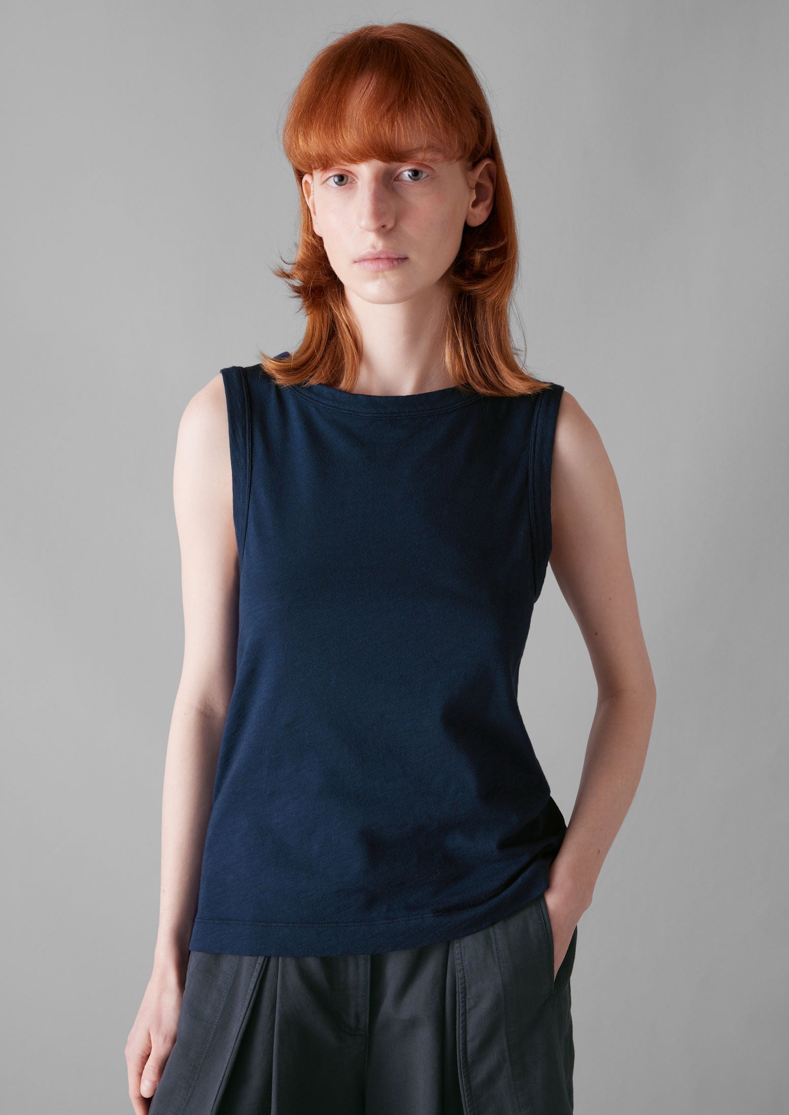 Garment Dyed Organic Cotton Tank Top | Duffle Blue | TOAST