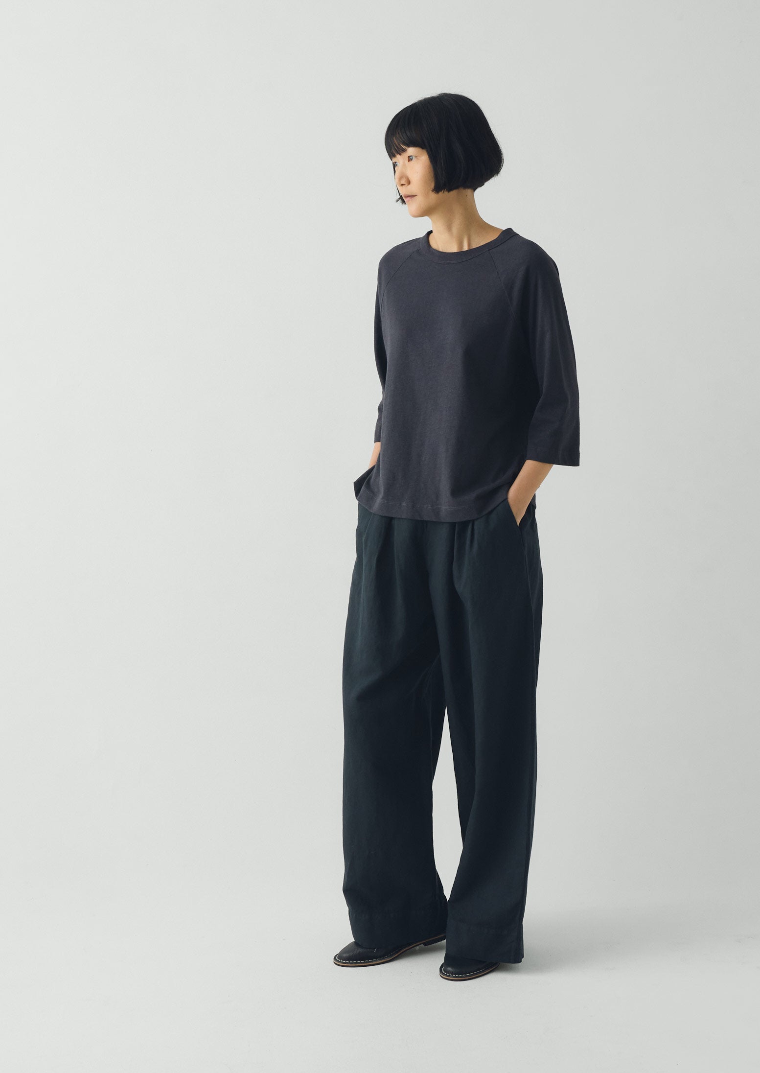 Cotton Hemp Raglan Tee | Slate | TOAST