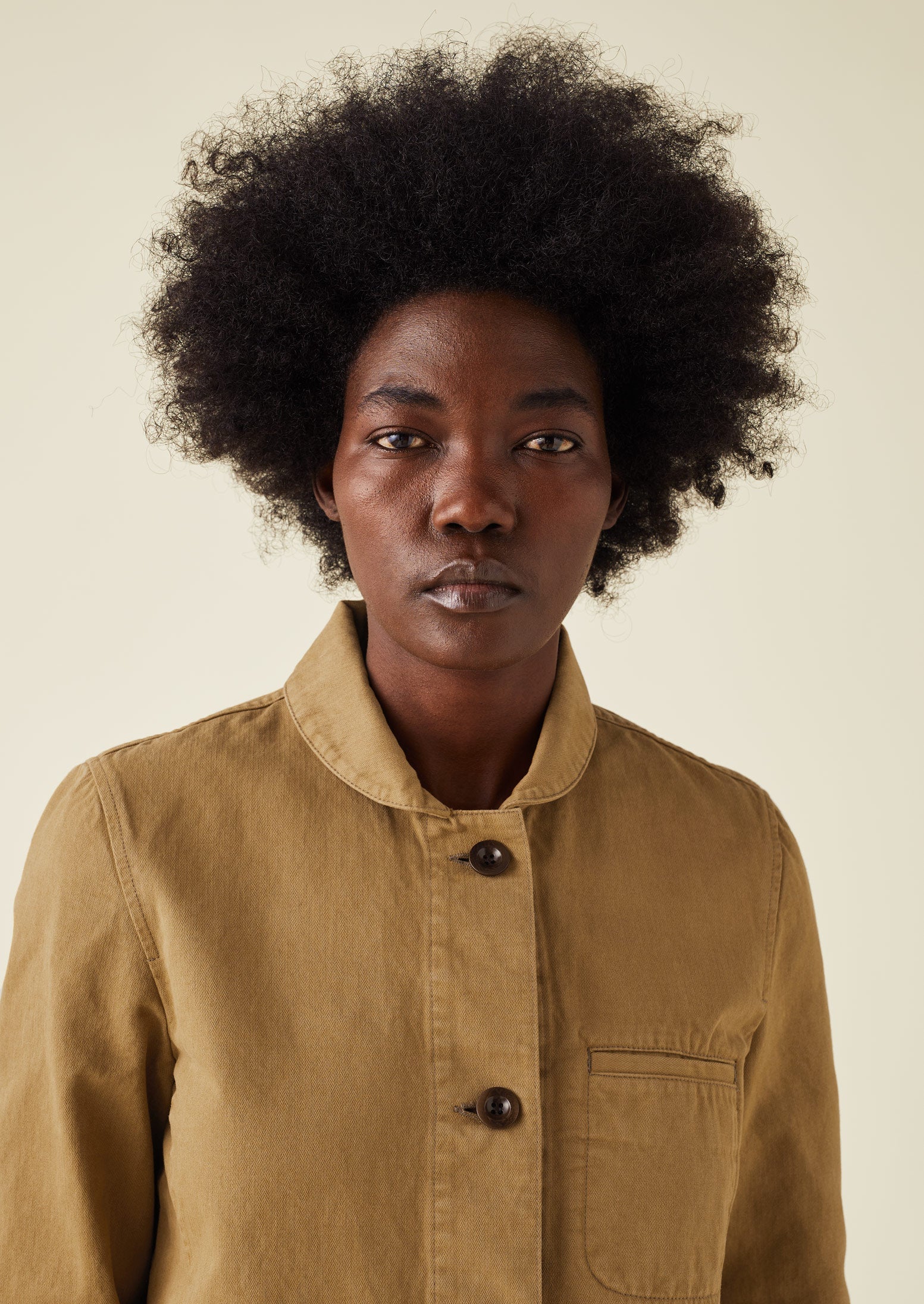 Garment Dyed Cotton Herringbone Jacket | Walnut