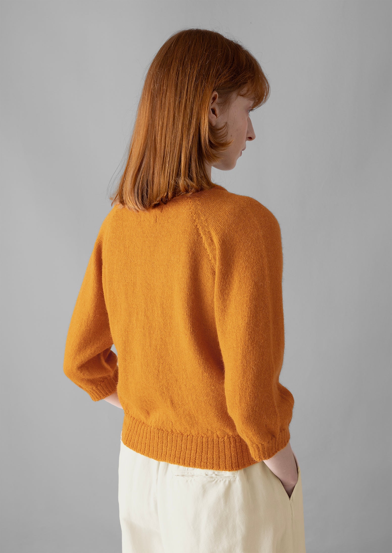 Half Sleeve Fine Alpaca Cardigan | Butternut Yellow