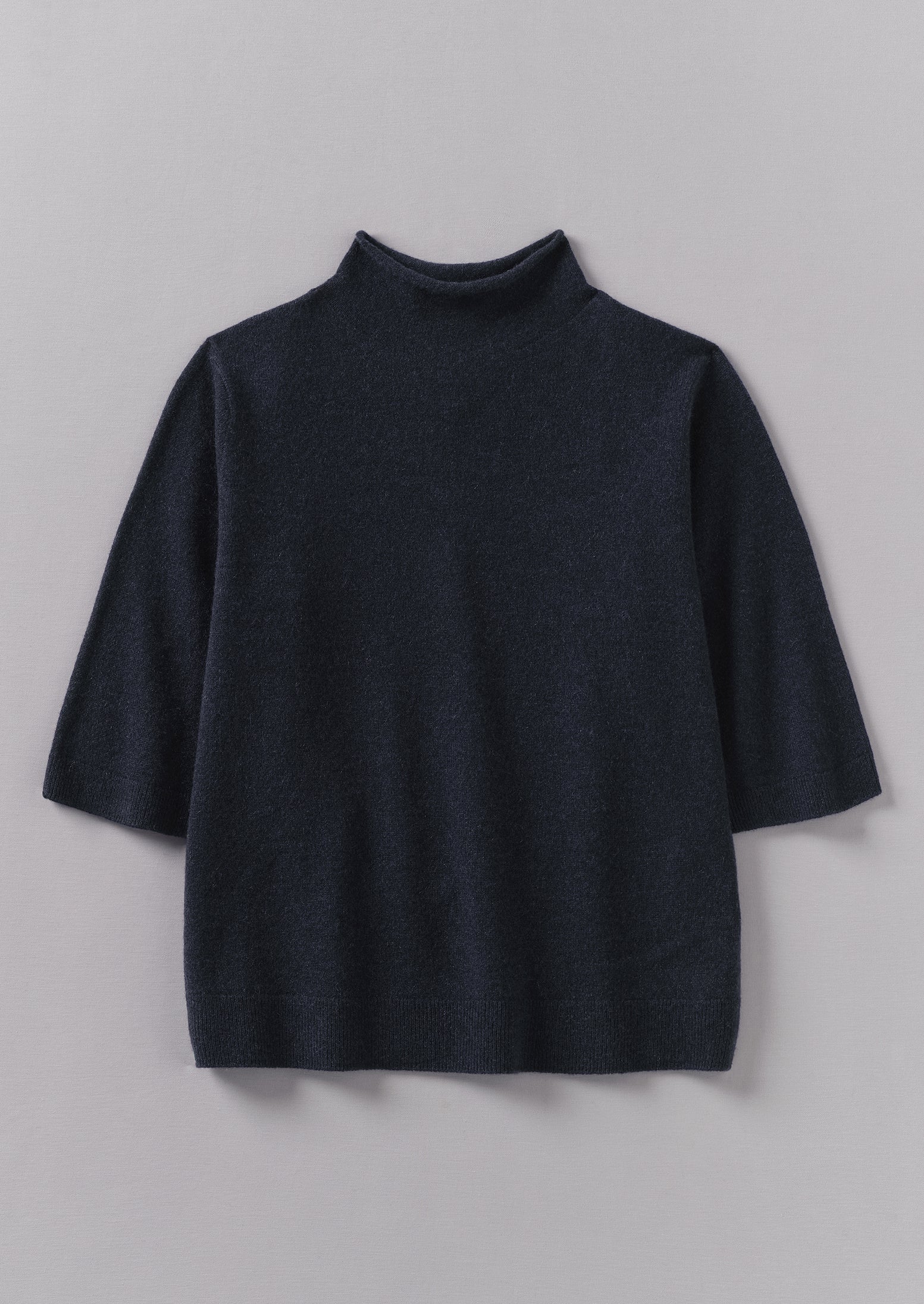 Wool Cashmere Half Sleeve Sweater | Russet