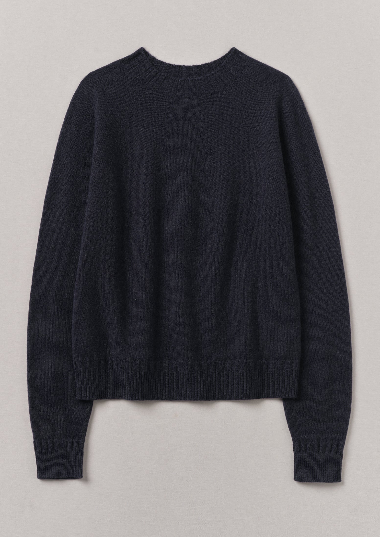 Wool Cashmere Crew Neck Sweater | Dark Navy | TOAST