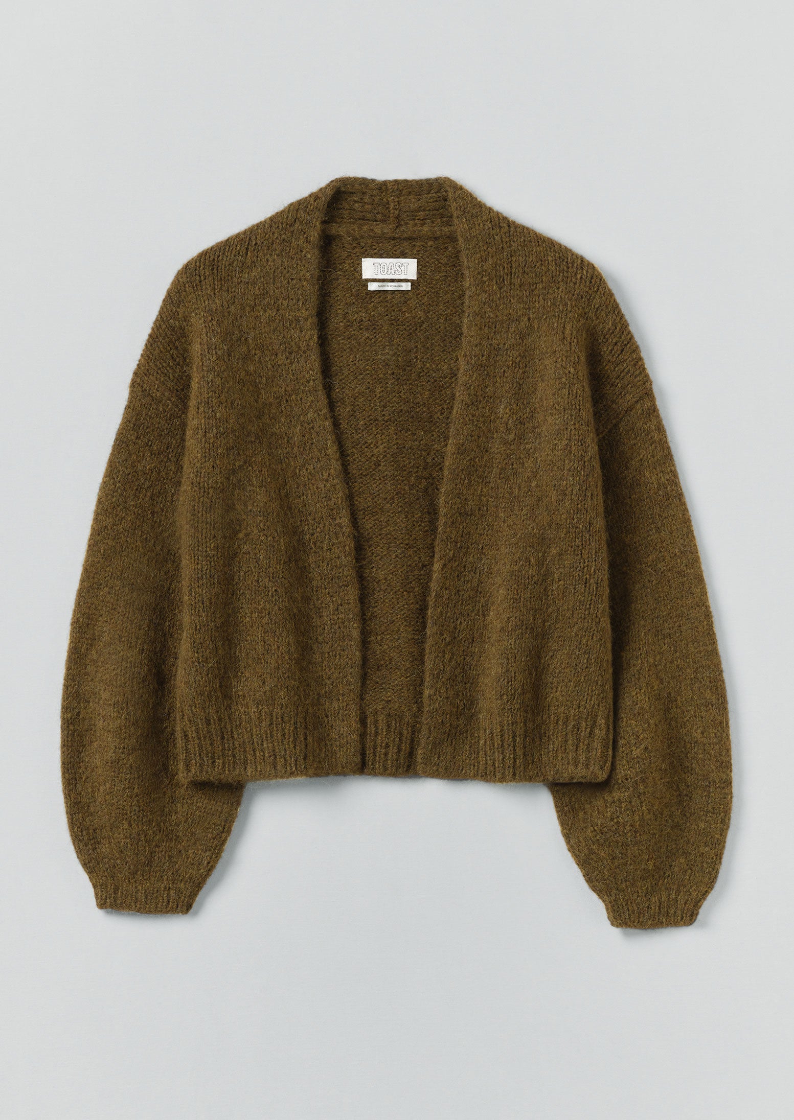 Lofty Alpaca Blend Cardigan | Olive Melange | TOAST