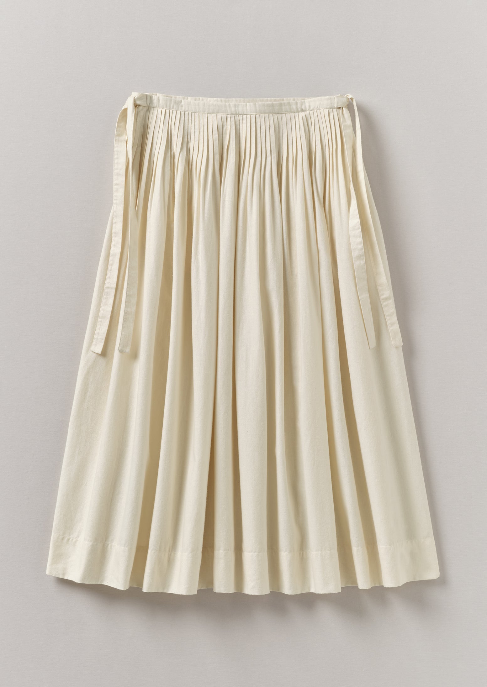Pleated Cotton Linen Skirt | Ecru | TOAST