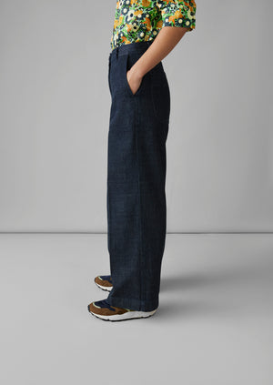 Flat Front Japanese Denim Trousers | Indigo