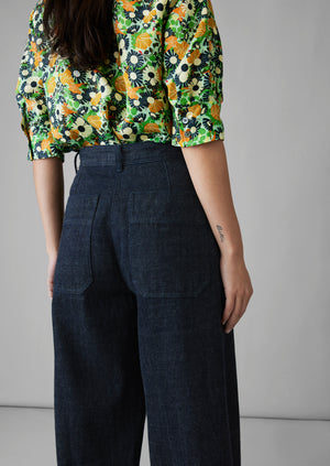Flat Front Japanese Denim Trousers | Indigo