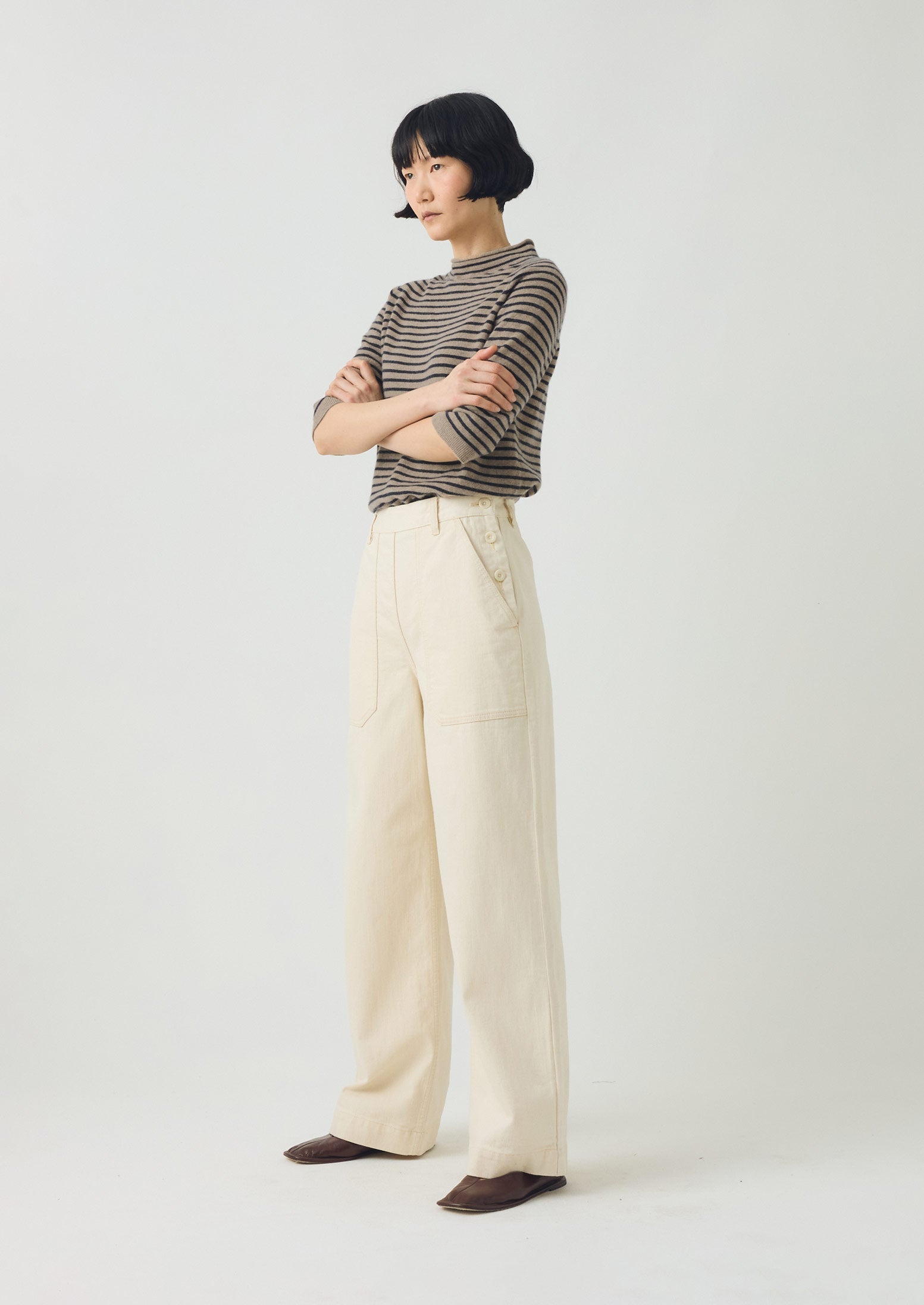 Annie Organic Denim Full Length Jeans | Ecru | TOAST