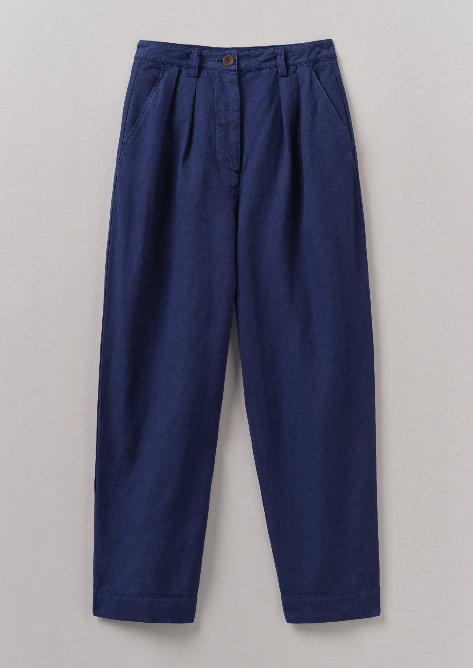 Cotton Linen Herringbone Trousers | Maize Blue | TOAST