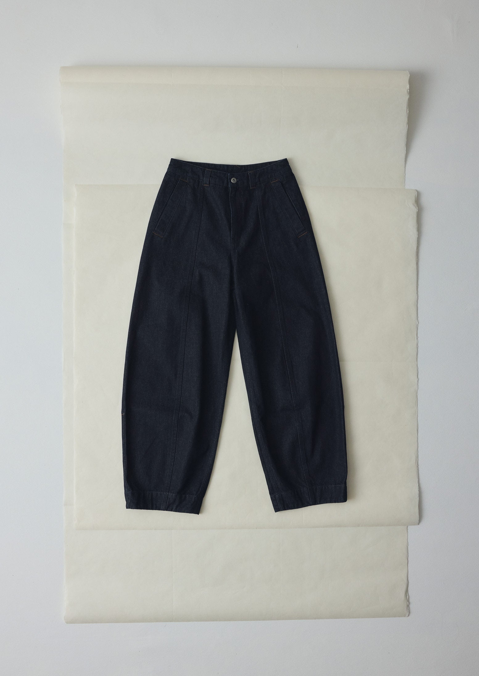 Sculpted Indigo Denim Trousers | Indigo | TOAST