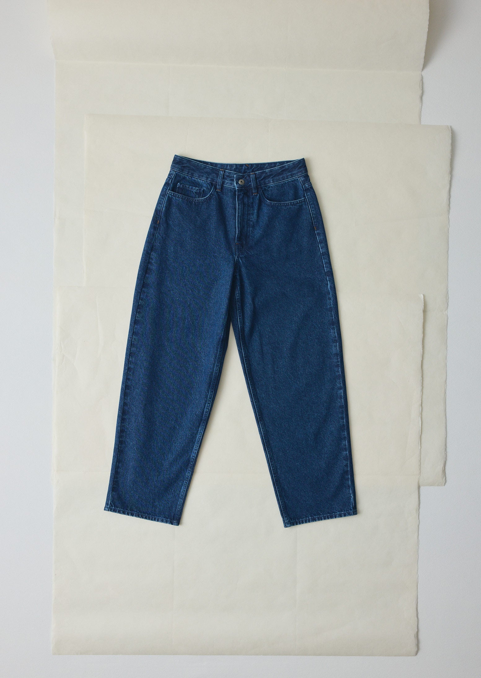 Indigo Denim Tapered Trousers | Mid Blue | TOAST