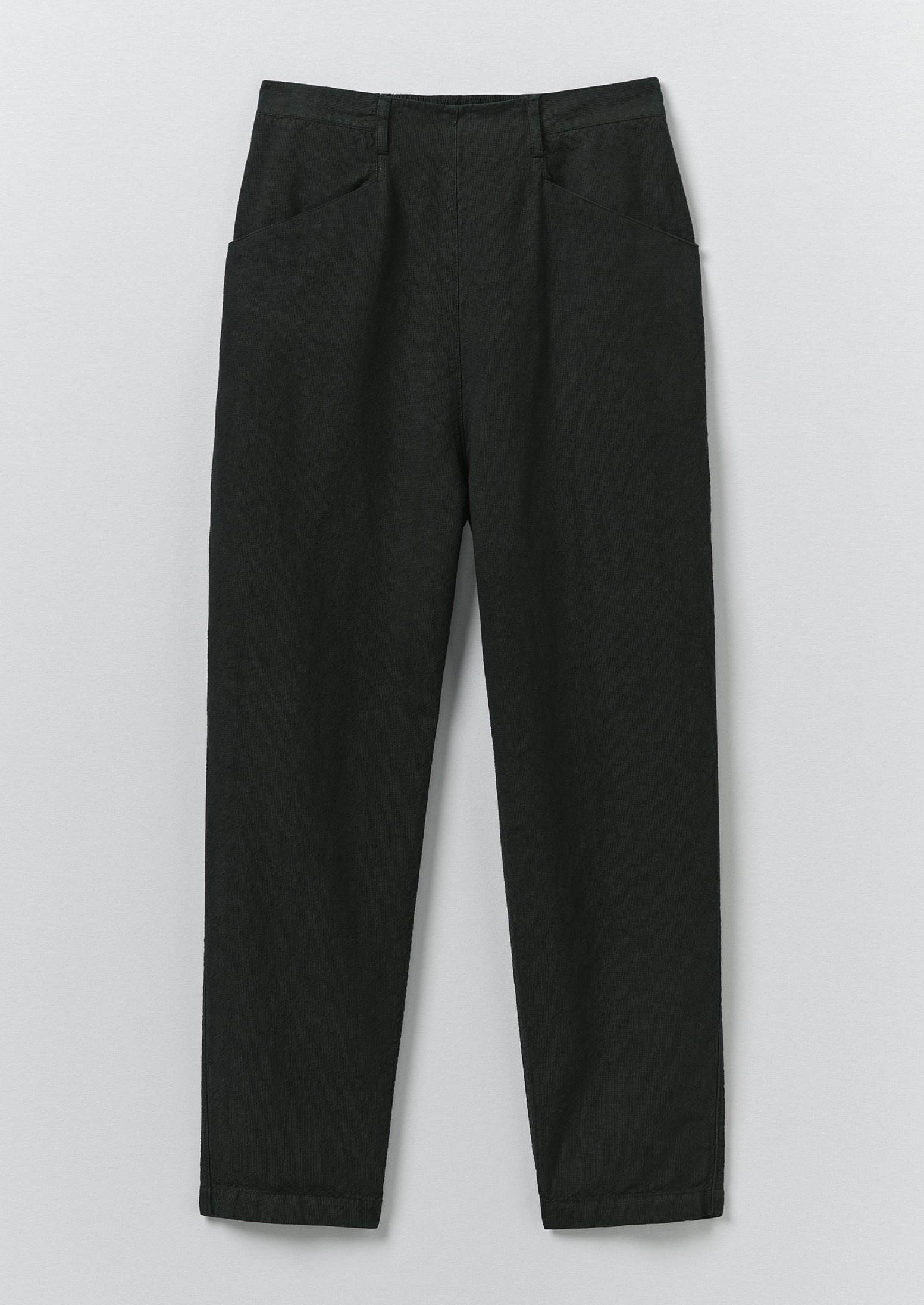 Alix Micro Houndstooth Cotton Linen Trousers | Oil Green | TOAST