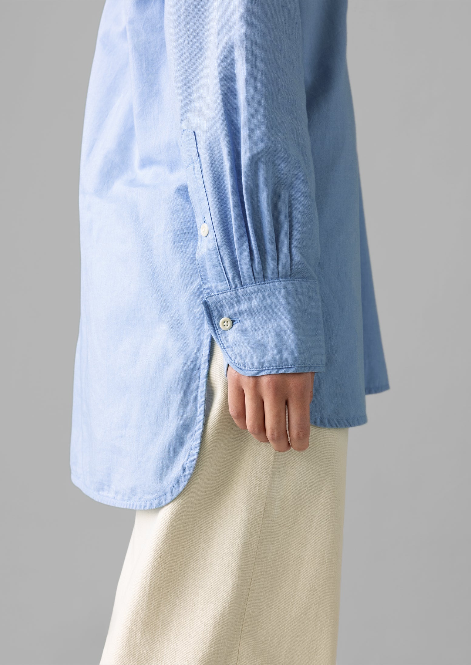 Taro Cotton Oxford Shirt | Chambray