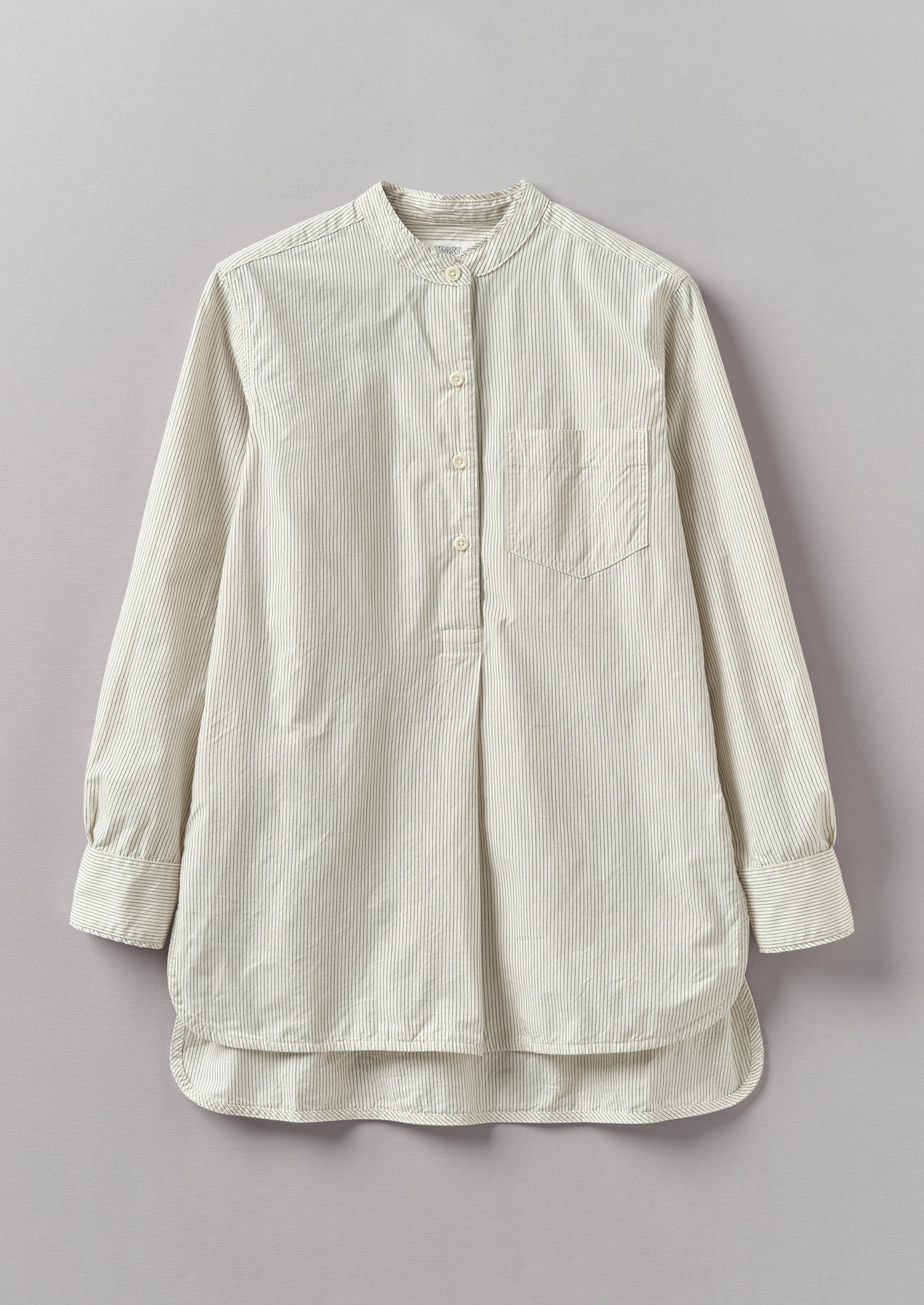 Taro Stripe Organic Cotton Poplin Shirt | Sunwashed Blue
