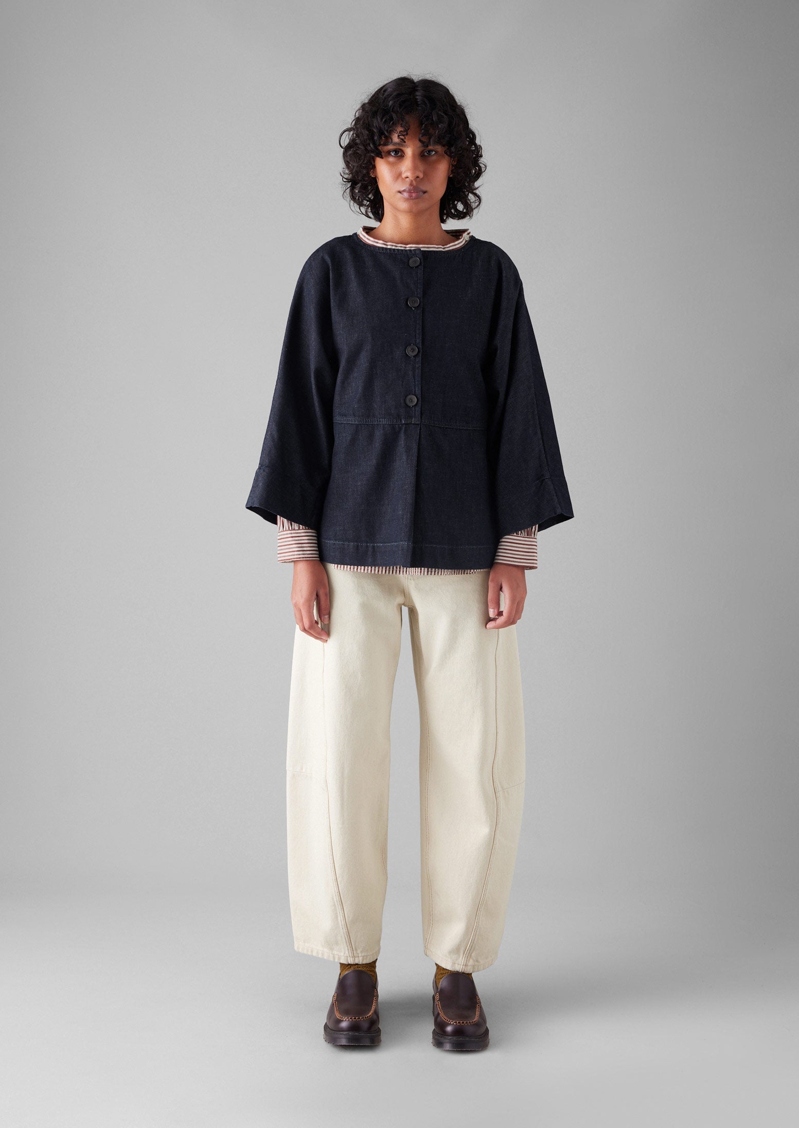 denim smock top