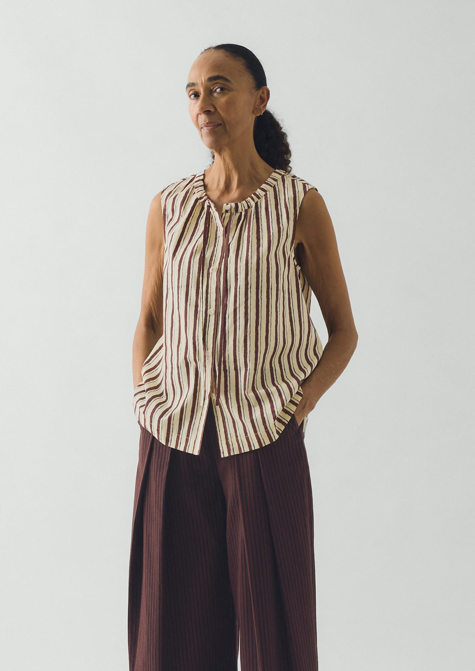 Block Print Sorbet Stripe Top | Pastel Lemon | TOAST